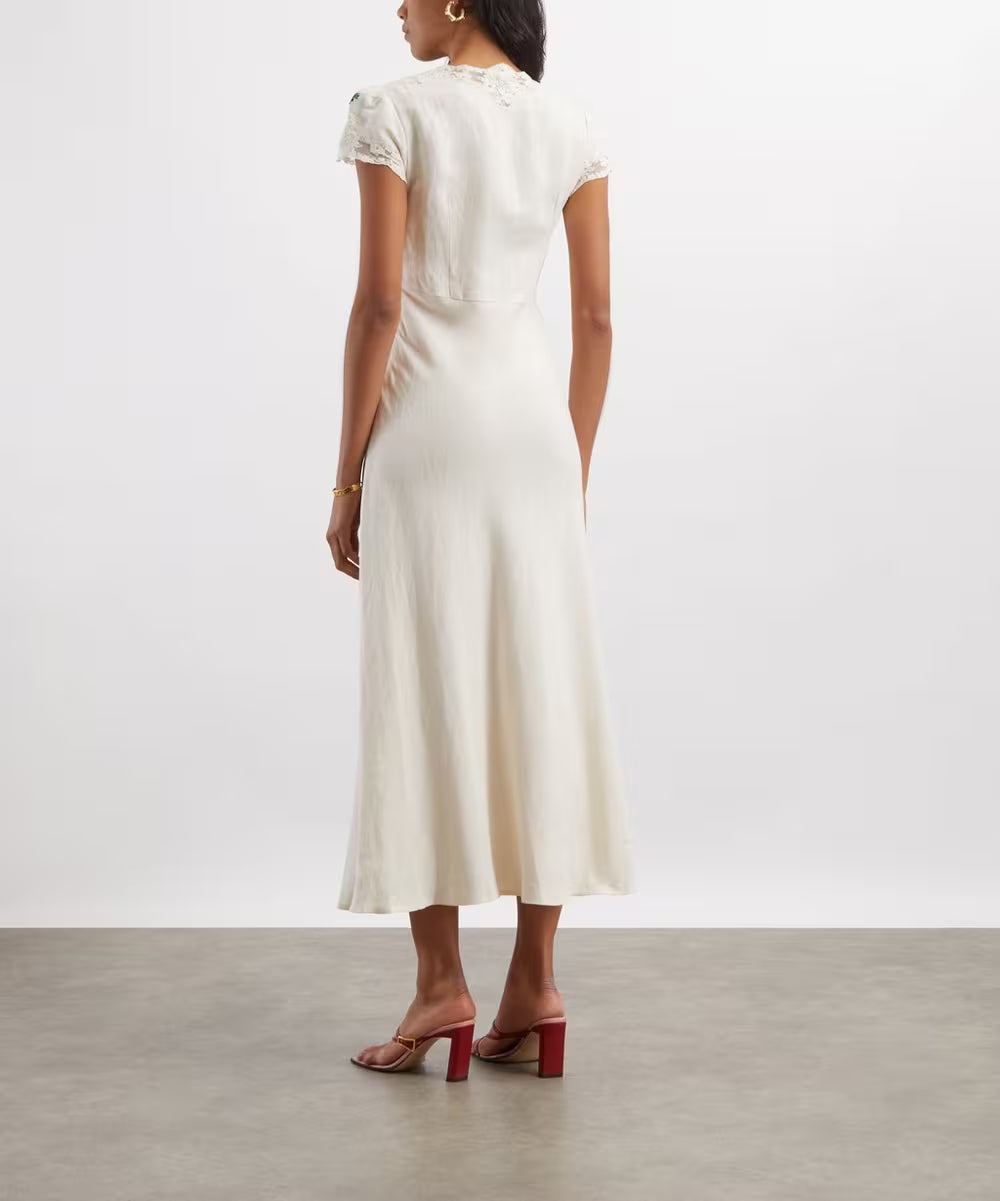 Amari Dress Daisy - Sun Embroidery Cream
