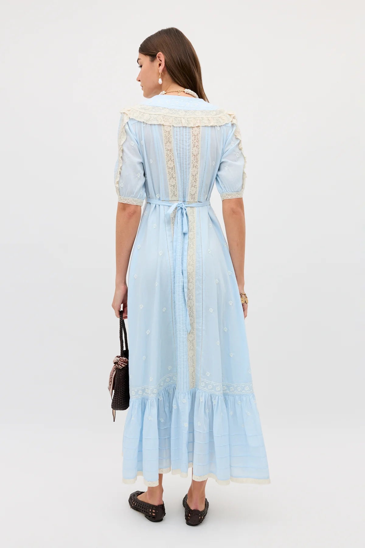 Edina Dress Mira - Embroidery Powder Blue