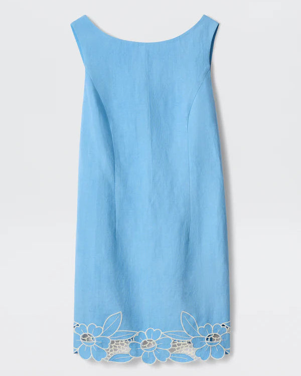 Bingley Dress - Daisy Cutwork Embroidery Blue