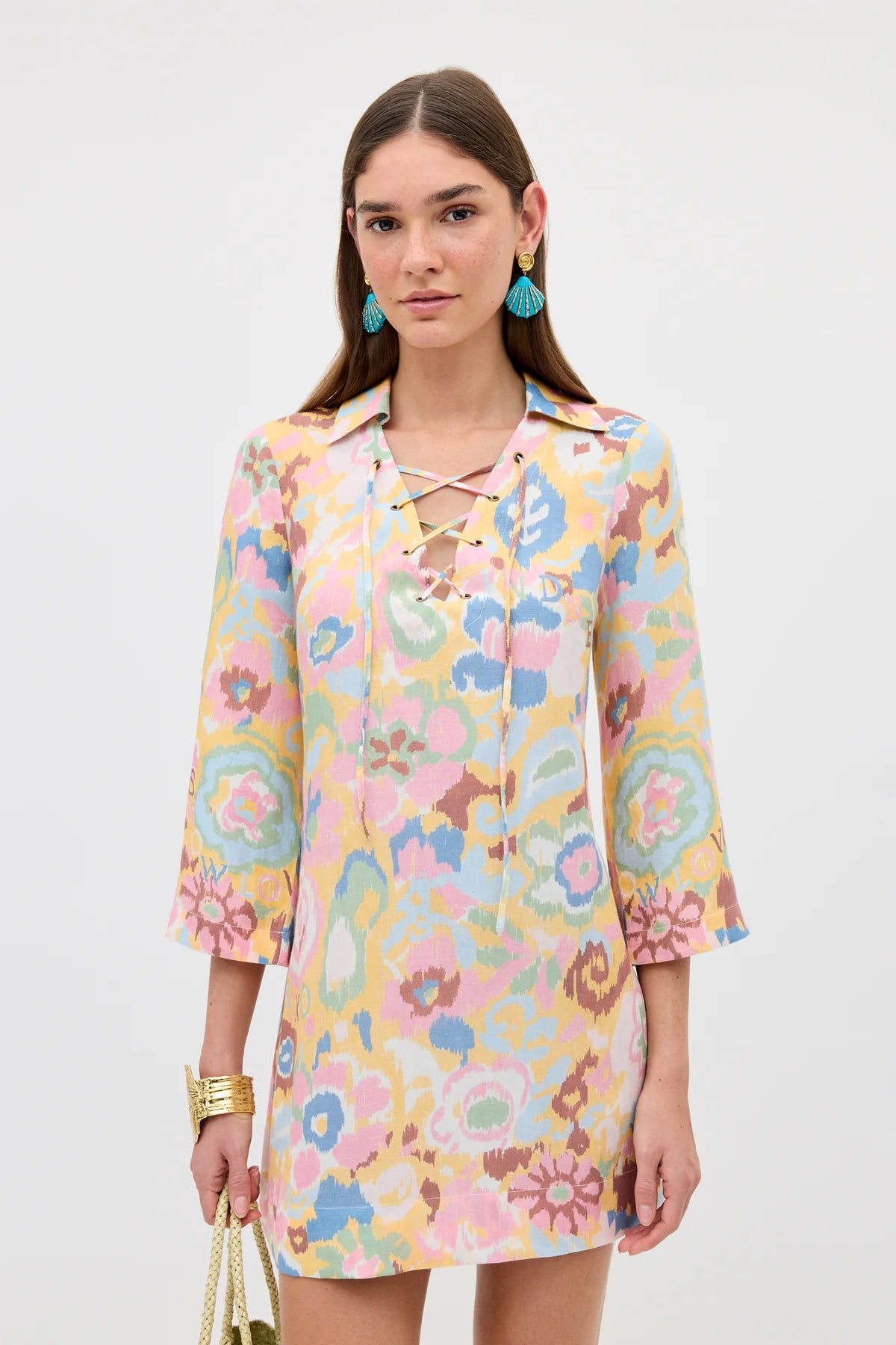 Lucien Dress - Ikat Bloom Yellow