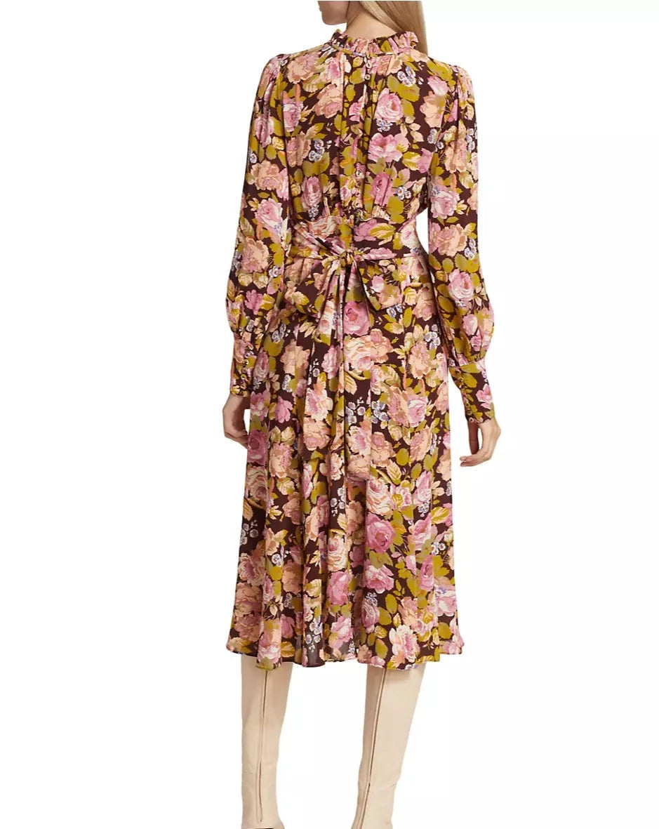 Autumn Midi Dress - Autumn Flowers