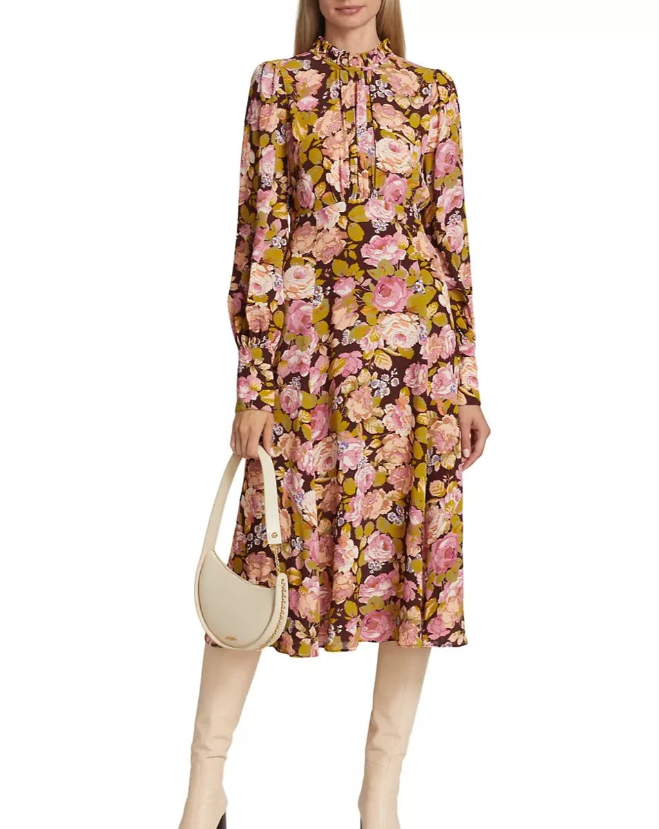 Autumn Midi Dress - Autumn Flowers