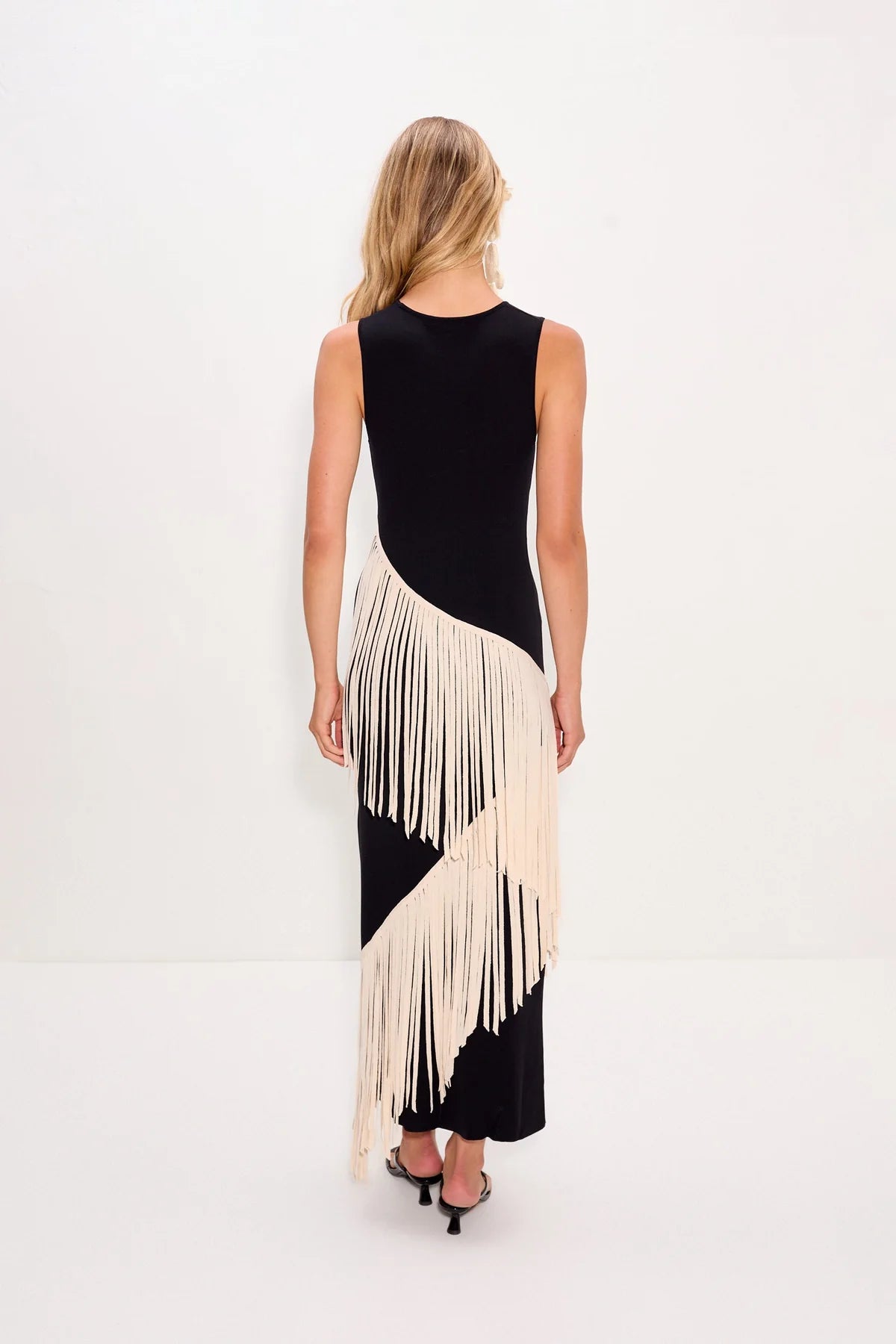 Spiral Knit Dress - Black/Macadamia