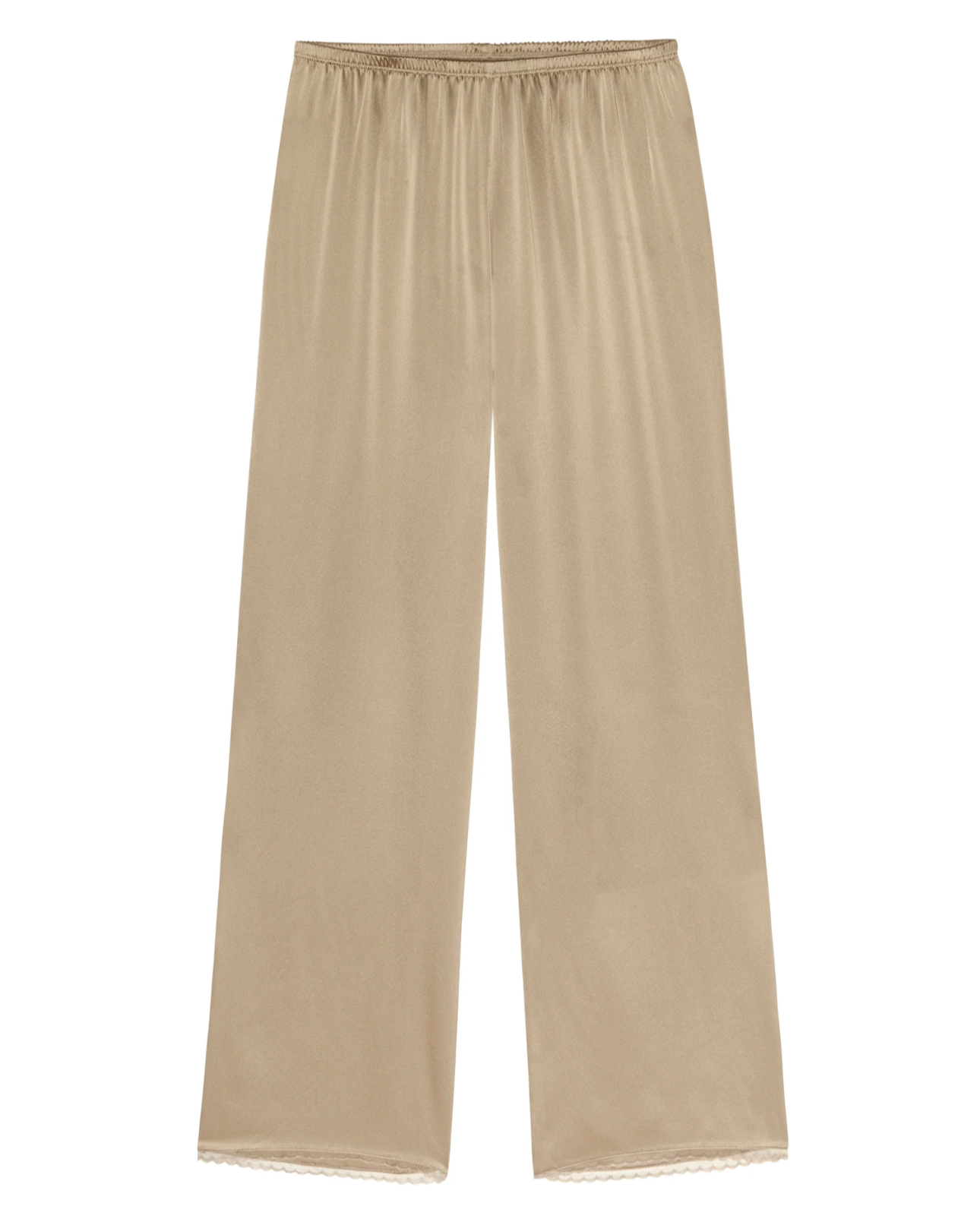 The Silk Lace Simple Pant - Shitake