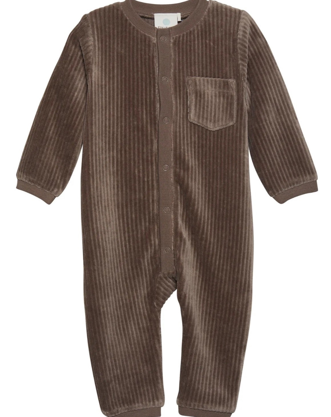 Corduroy Velour Playsuit - Chocolate Chip