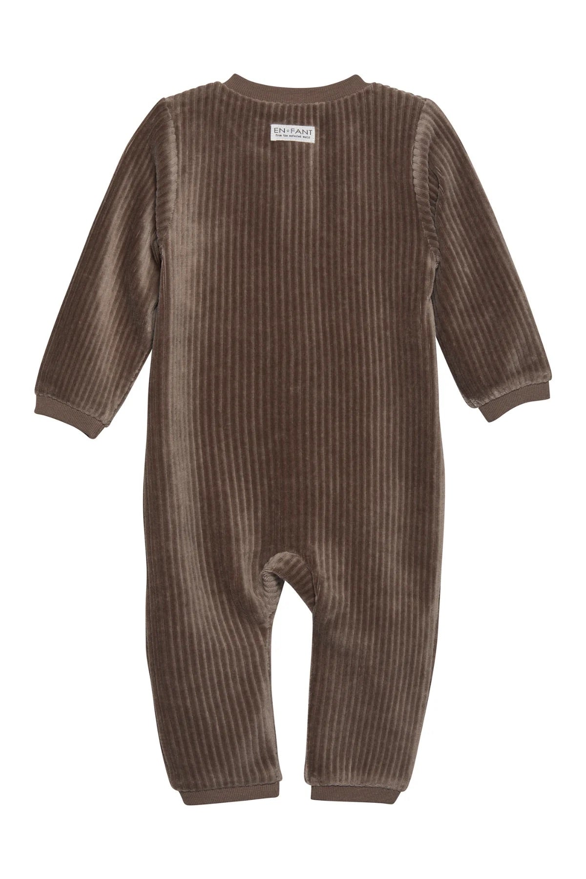 Corduroy Velour Playsuit - Chocolate Chip