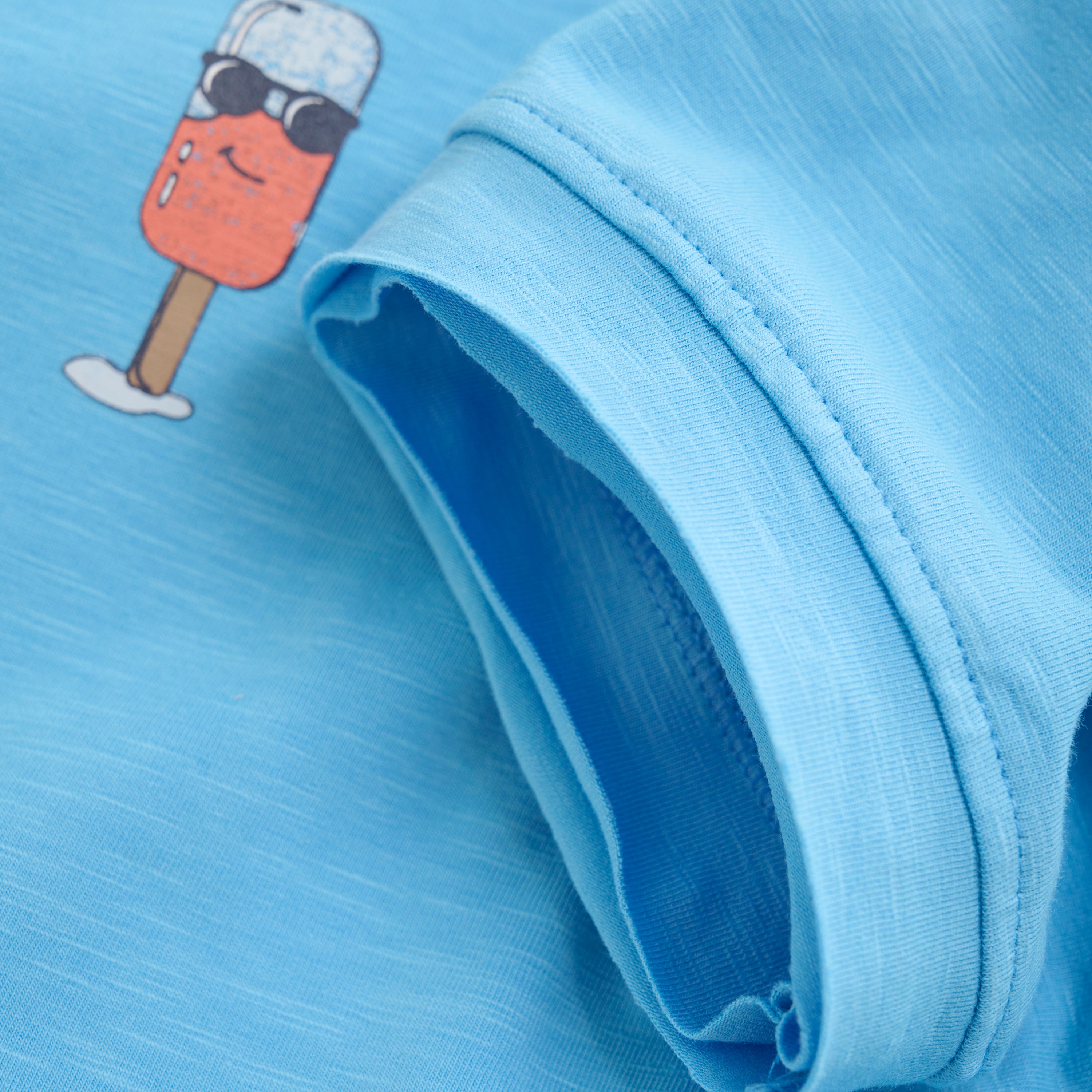 Ice Cream Print T-Shirt - Bonnie Blue