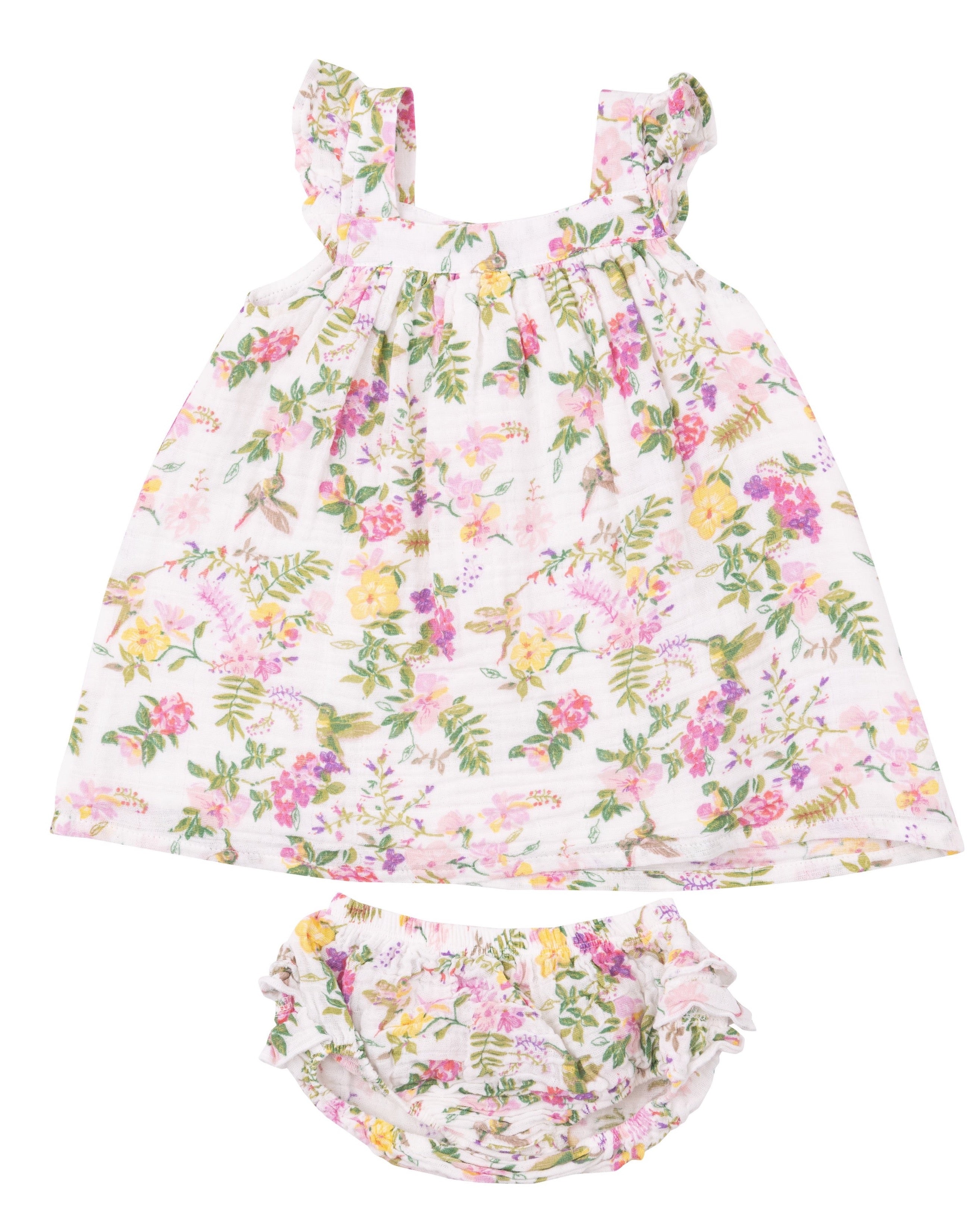 Sundress & Diaper Cover - Cute Hummingbirds