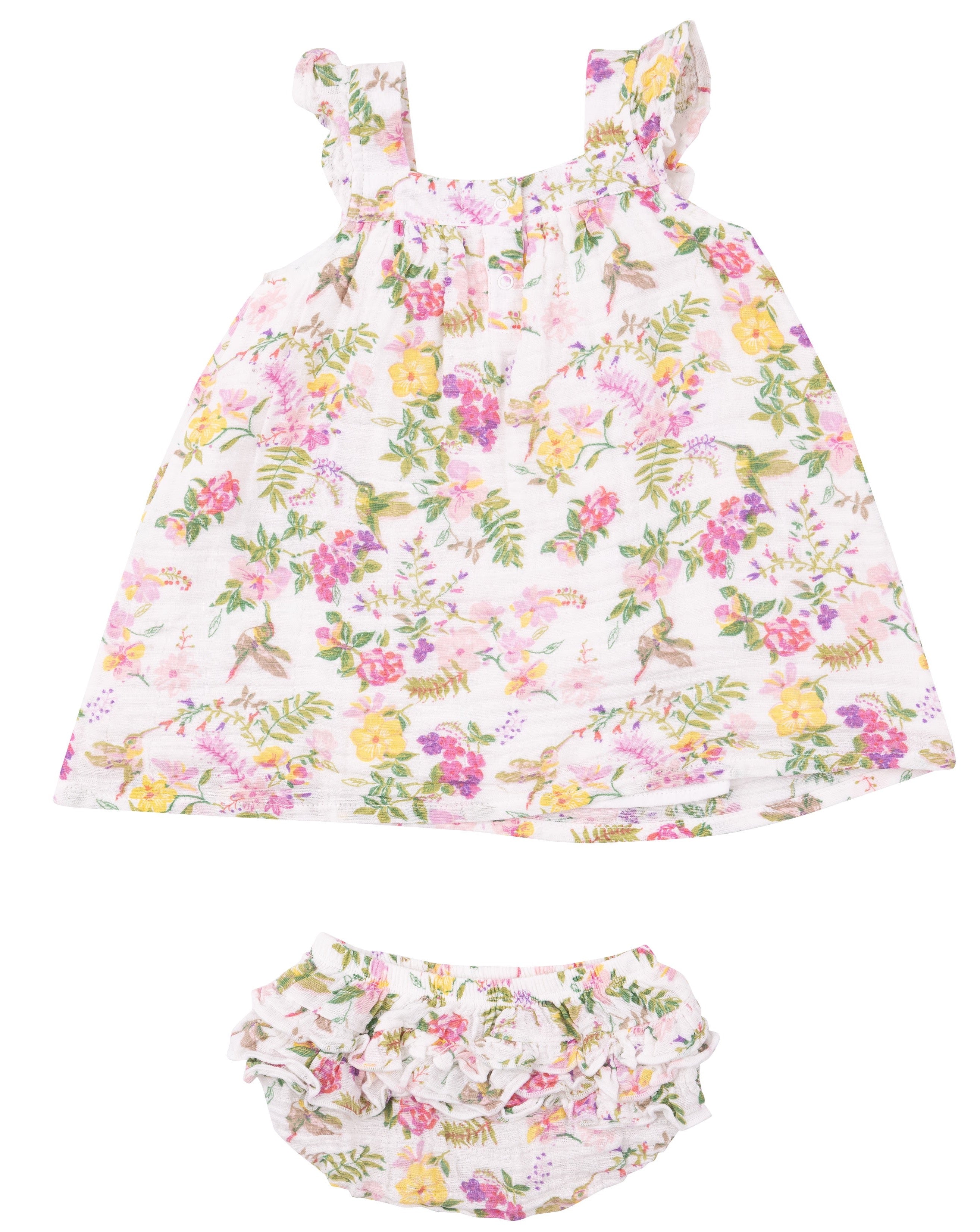 Sundress & Diaper Cover - Cute Hummingbirds