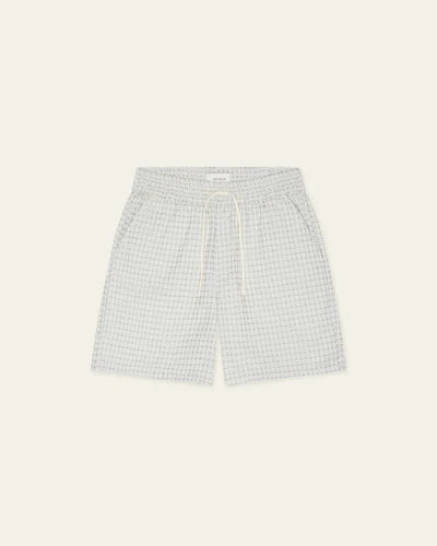 Check Seersucker Shorts - Light Ivory