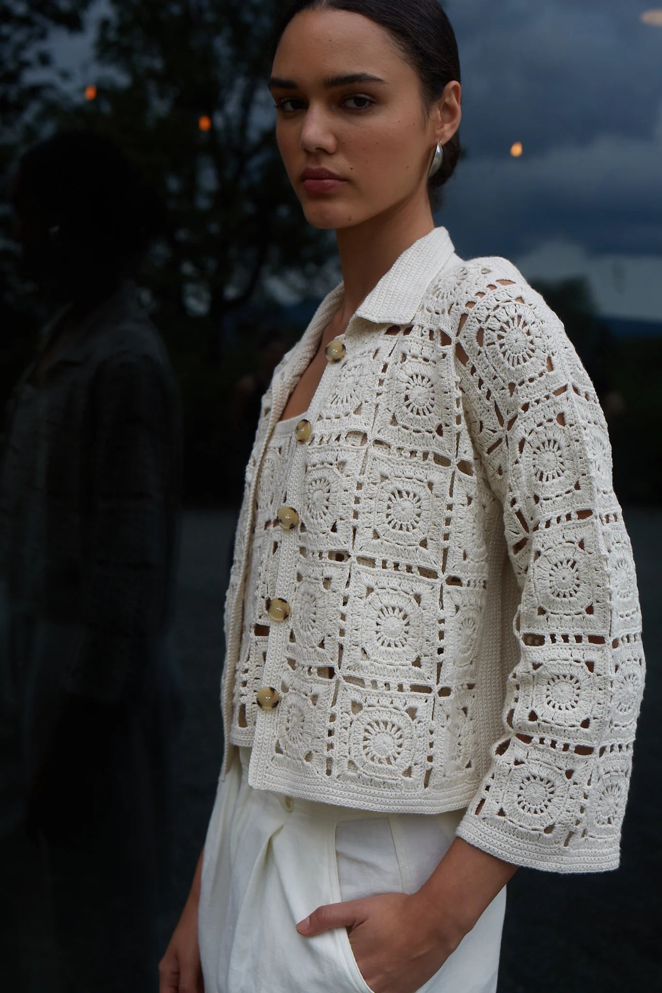 Tasha Crop Jacket - Ivory