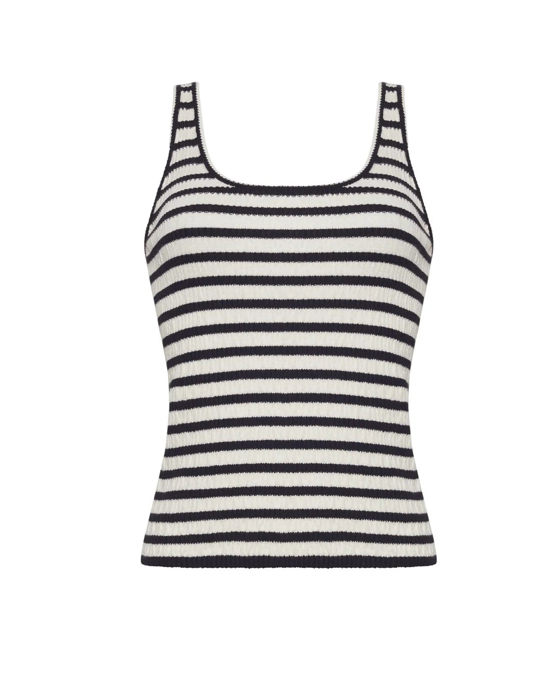 Katia Stripe Tank - Ivory/Black Stripe