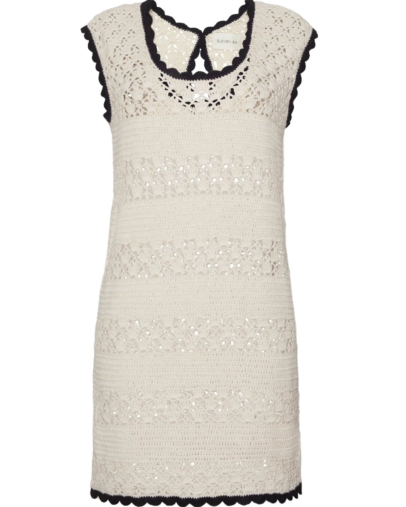 Bella Mini Dress - Ivory/Black Combo