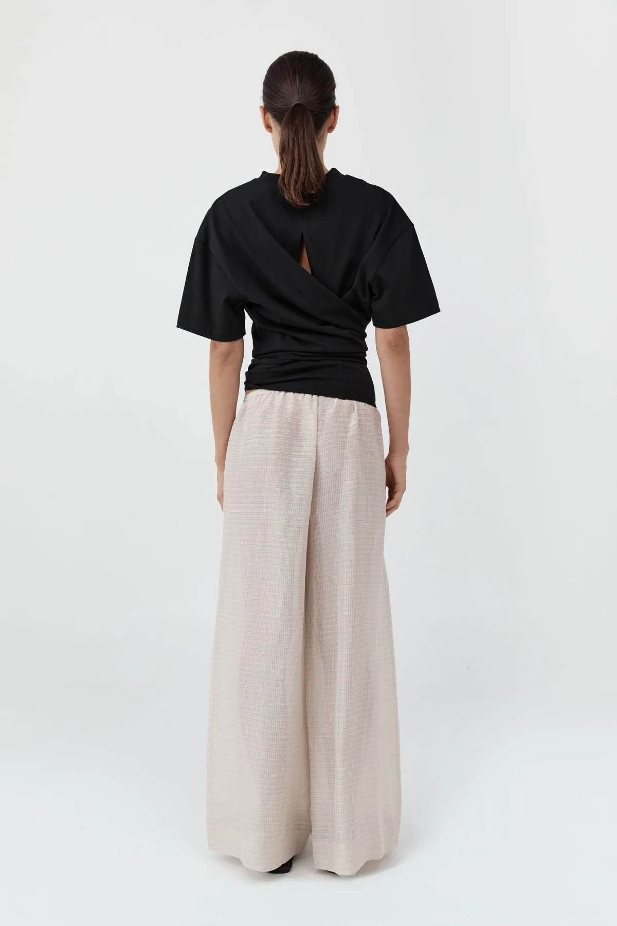 Woven Check Relaxed Pants - Soft Ash