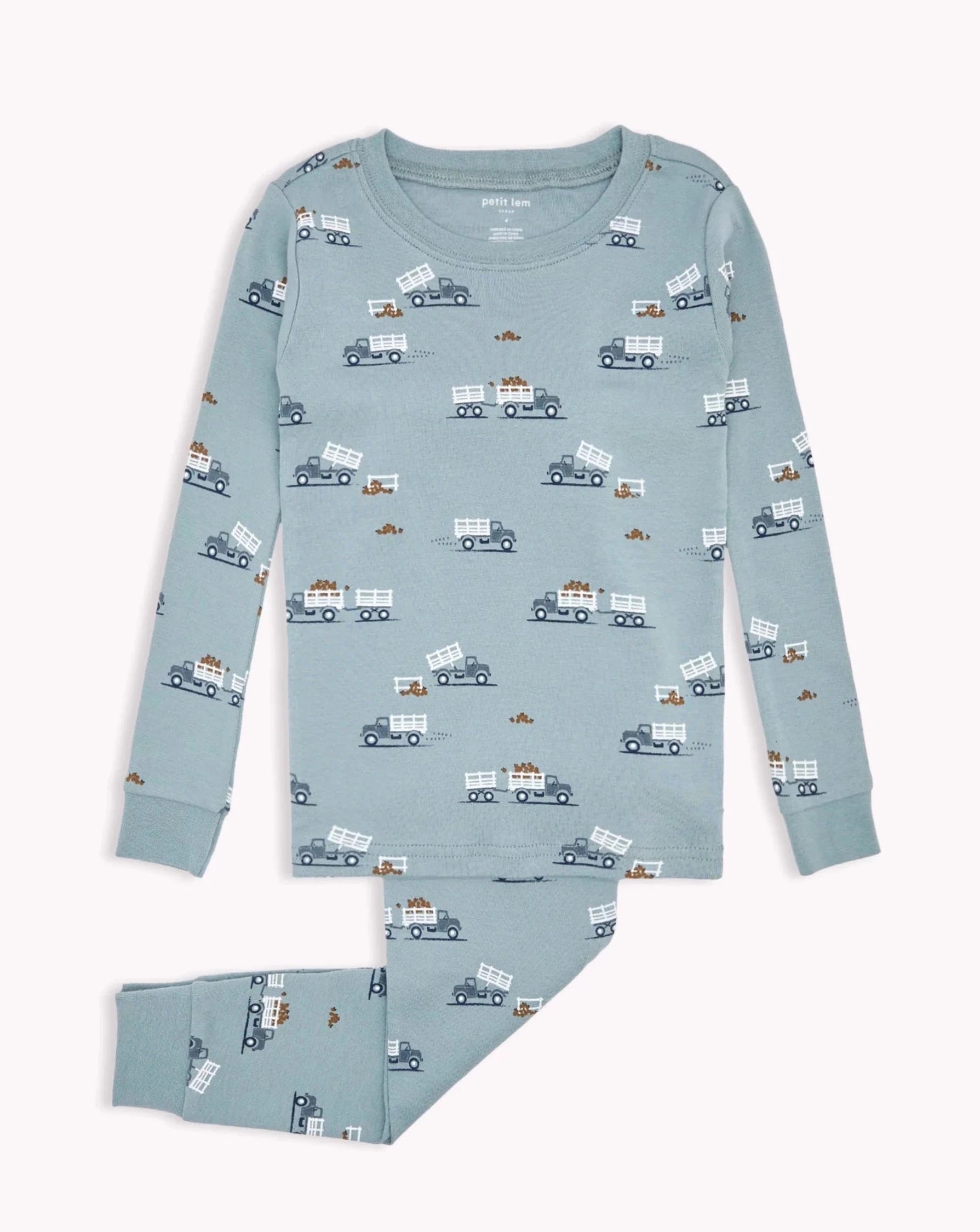 Slate PJ Set - Apple Picking Truck