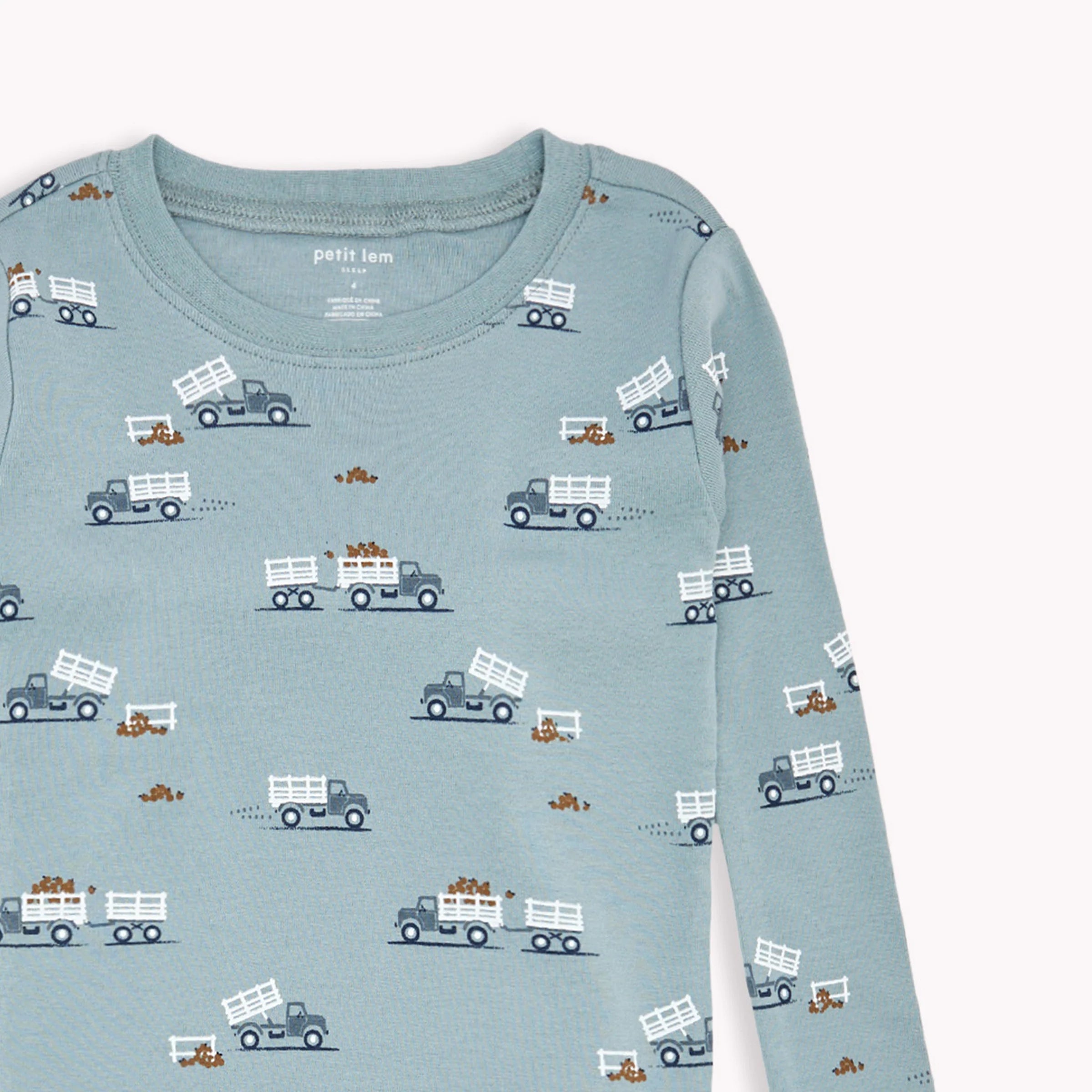 Slate PJ Set - Apple Picking Truck