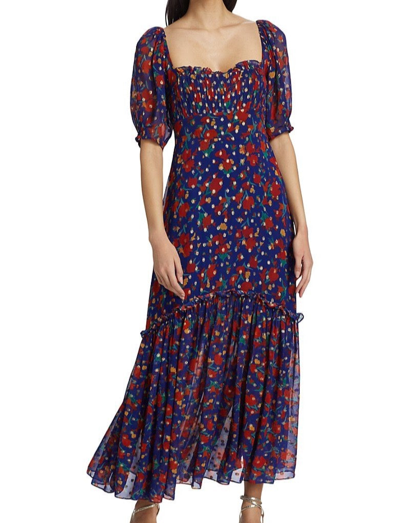 Shireen Dress- Havana Floral Indigo