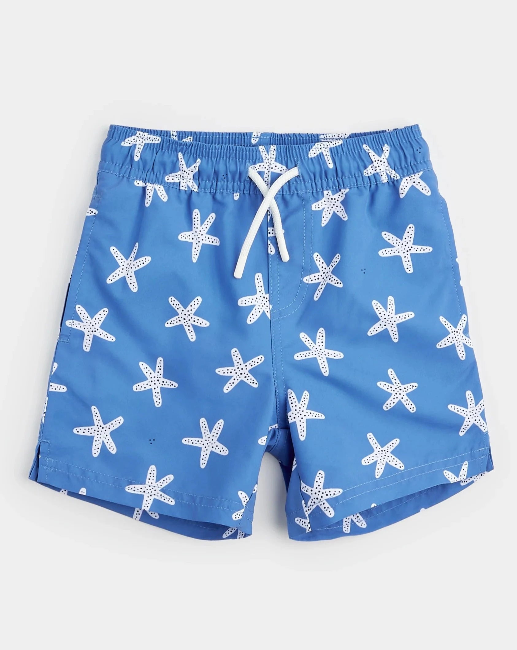 Starfish Print On Riviera Blue Swim Trunks