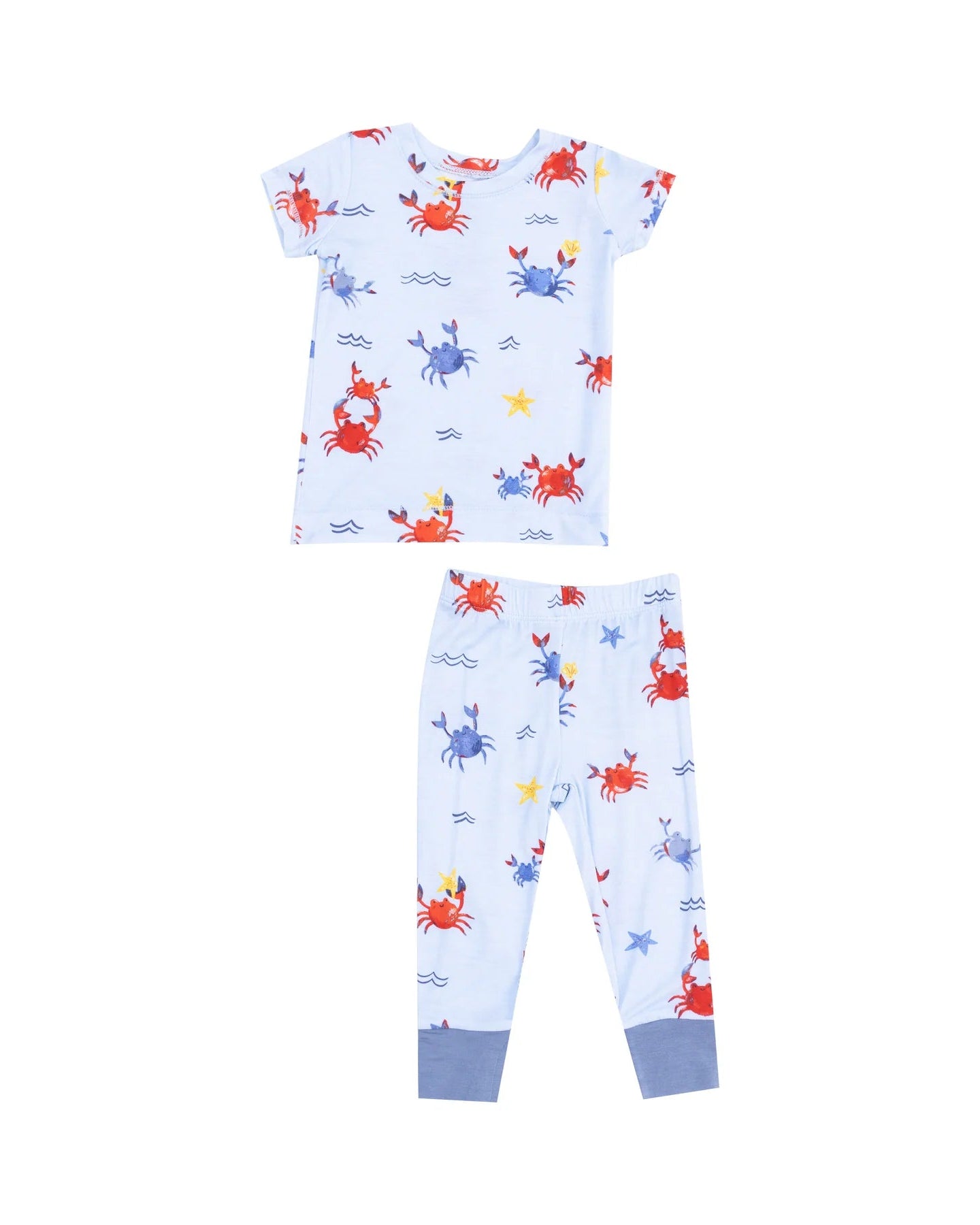 Short Sleeve Loungewear Set - Crayon Crabs