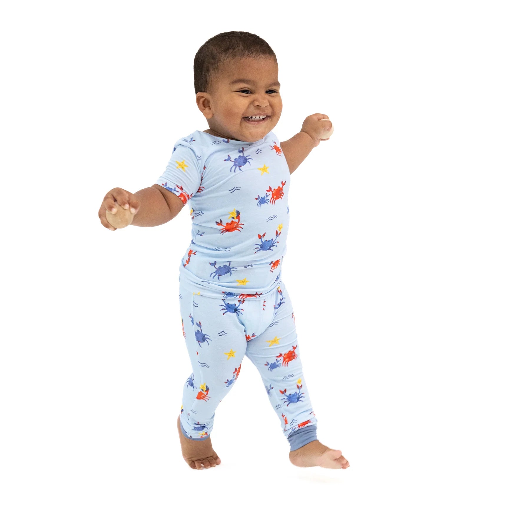 Short Sleeve Loungewear Set - Crayon Crabs