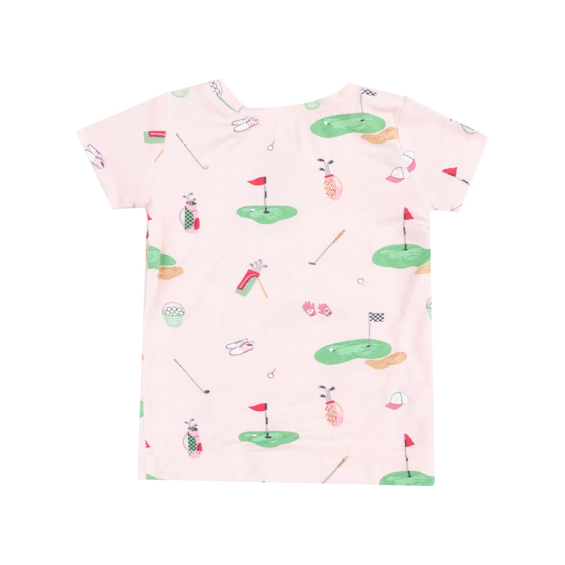Short Sleeve Loungewear Set - Golf Things Pink