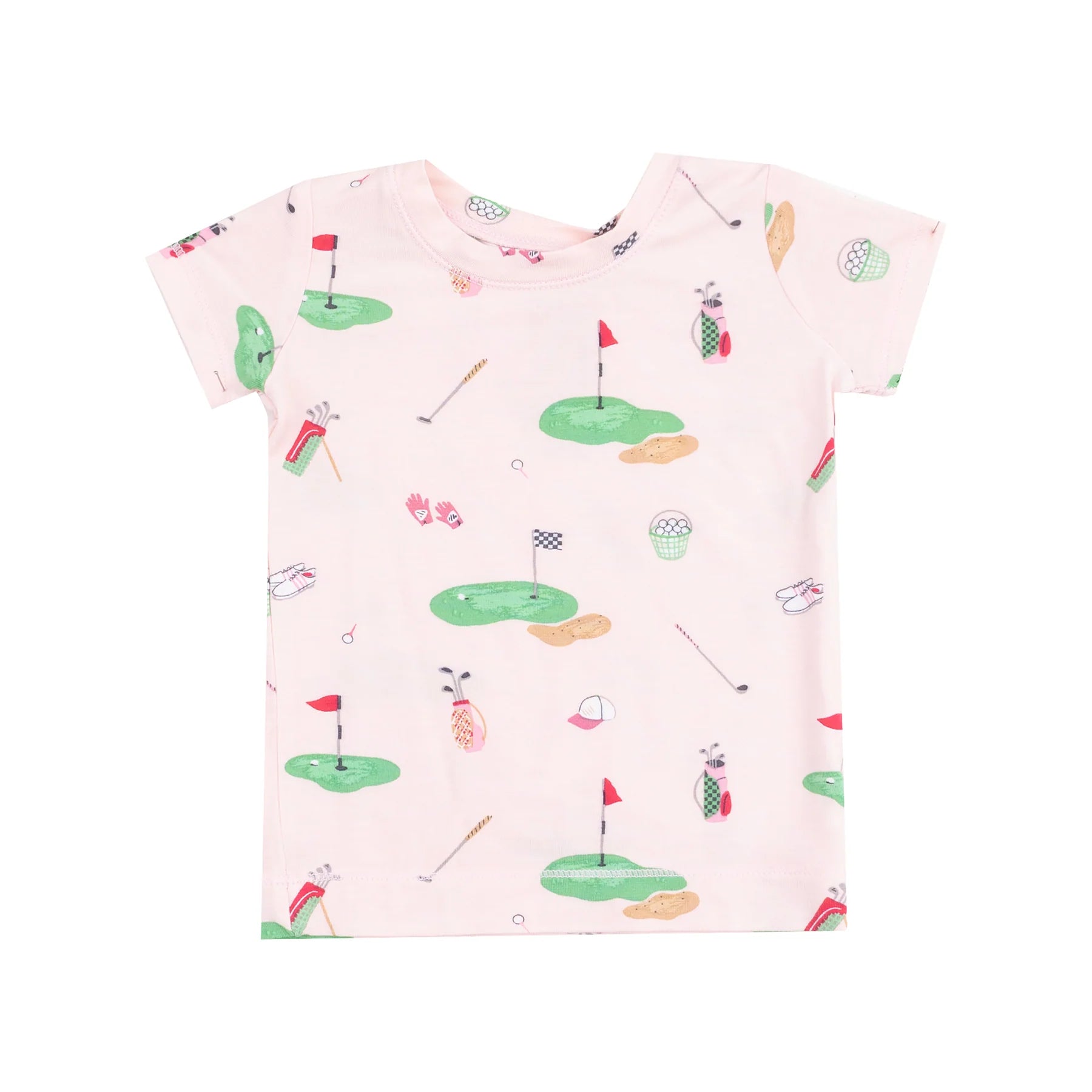 Short Sleeve Loungewear Set - Golf Things Pink