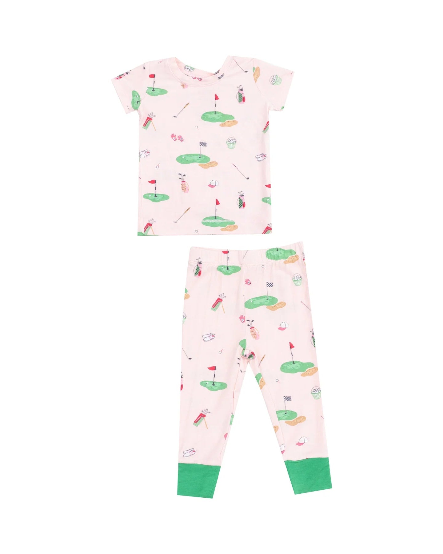 Short Sleeve Loungewear Set - Golf Things Pink