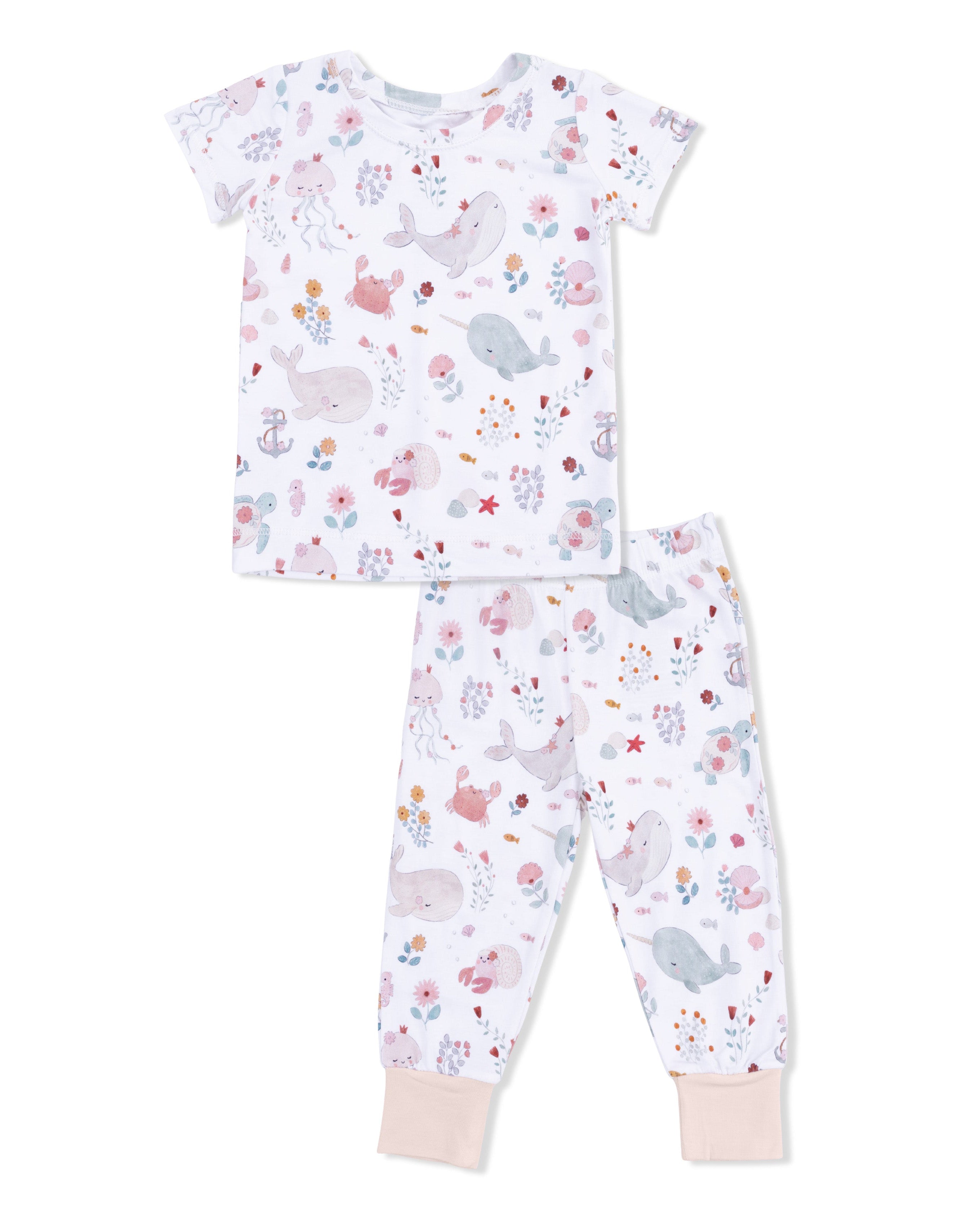 Short Sleeve Loungewear Set - Garden Sea Creatures