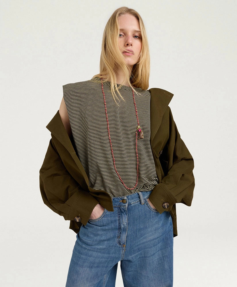 Enna T-Shirt - Black/Cream
