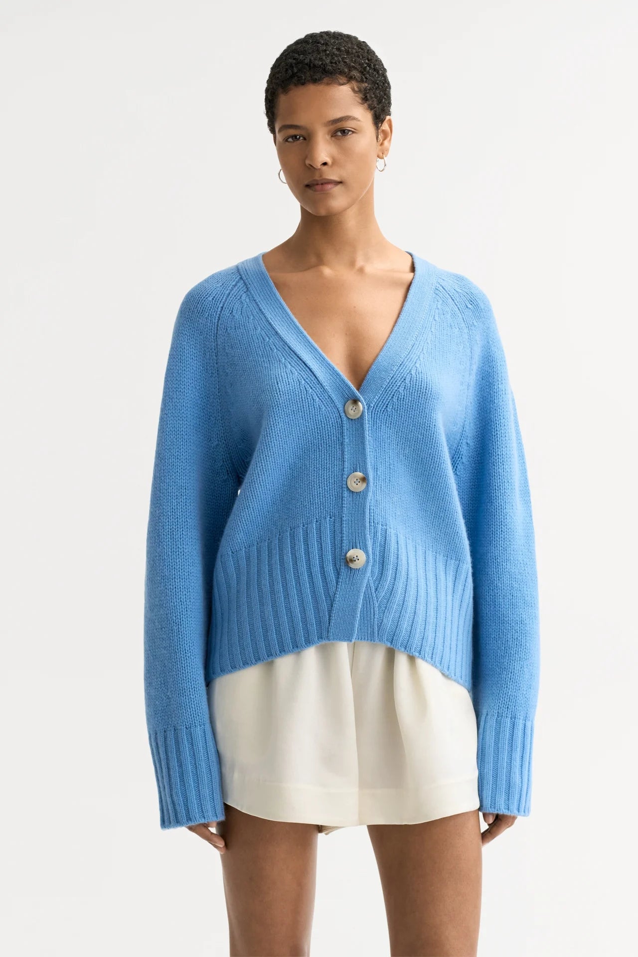 V-neck Cardigan - Azure
