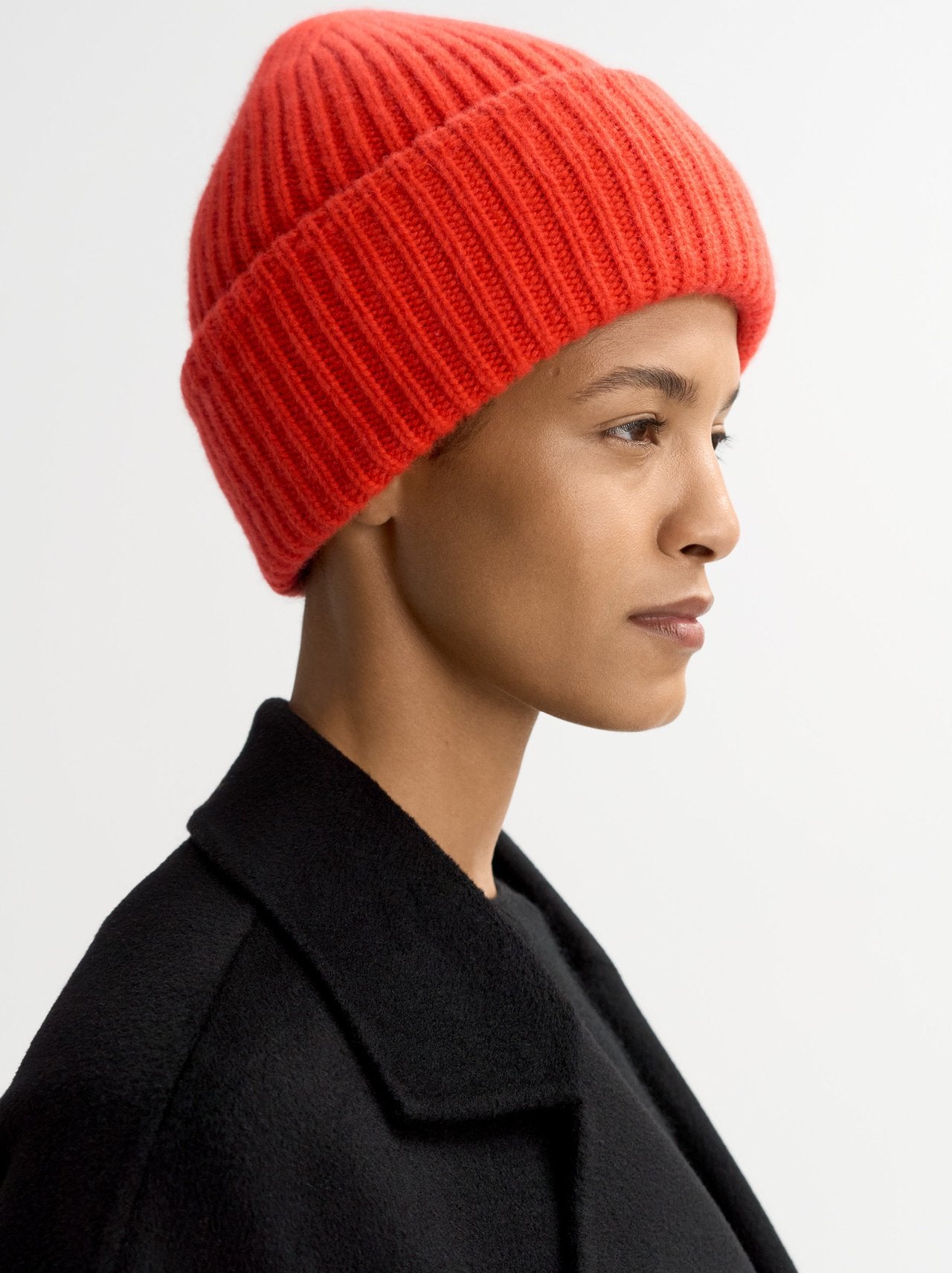 Ribbed Beanie - Tangerine
