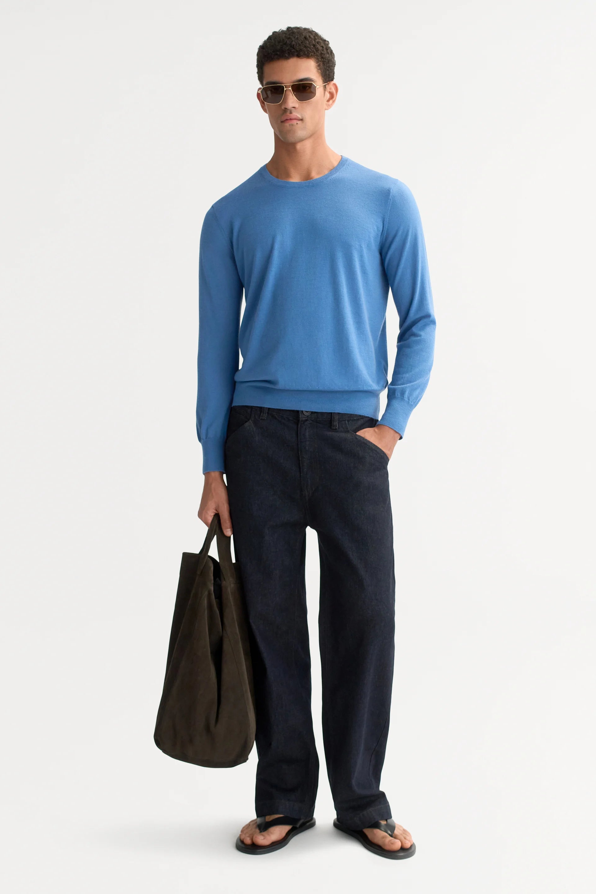 Men's Featherlight Crewneck - Azure
