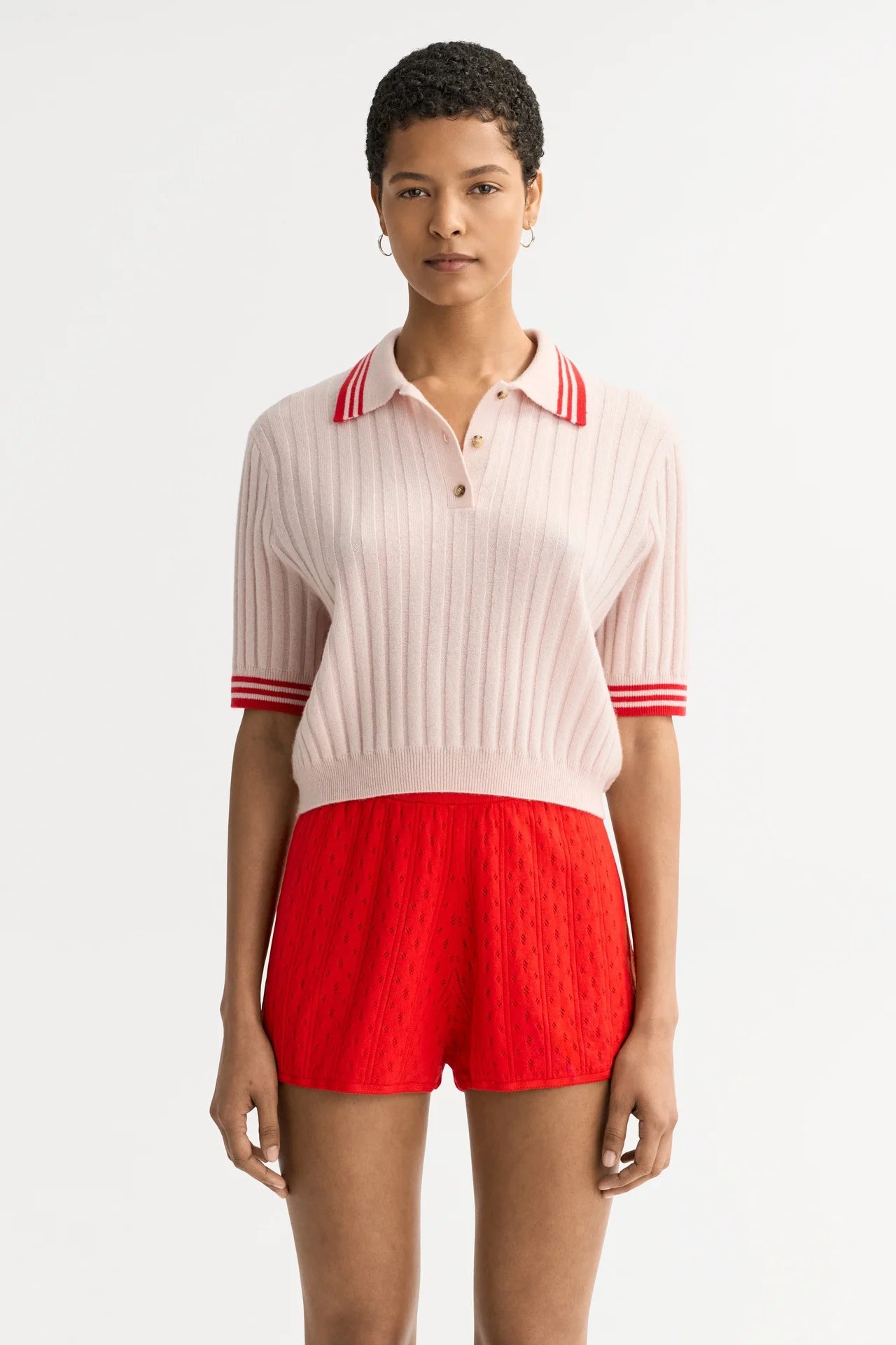 Striped Pique - Powder