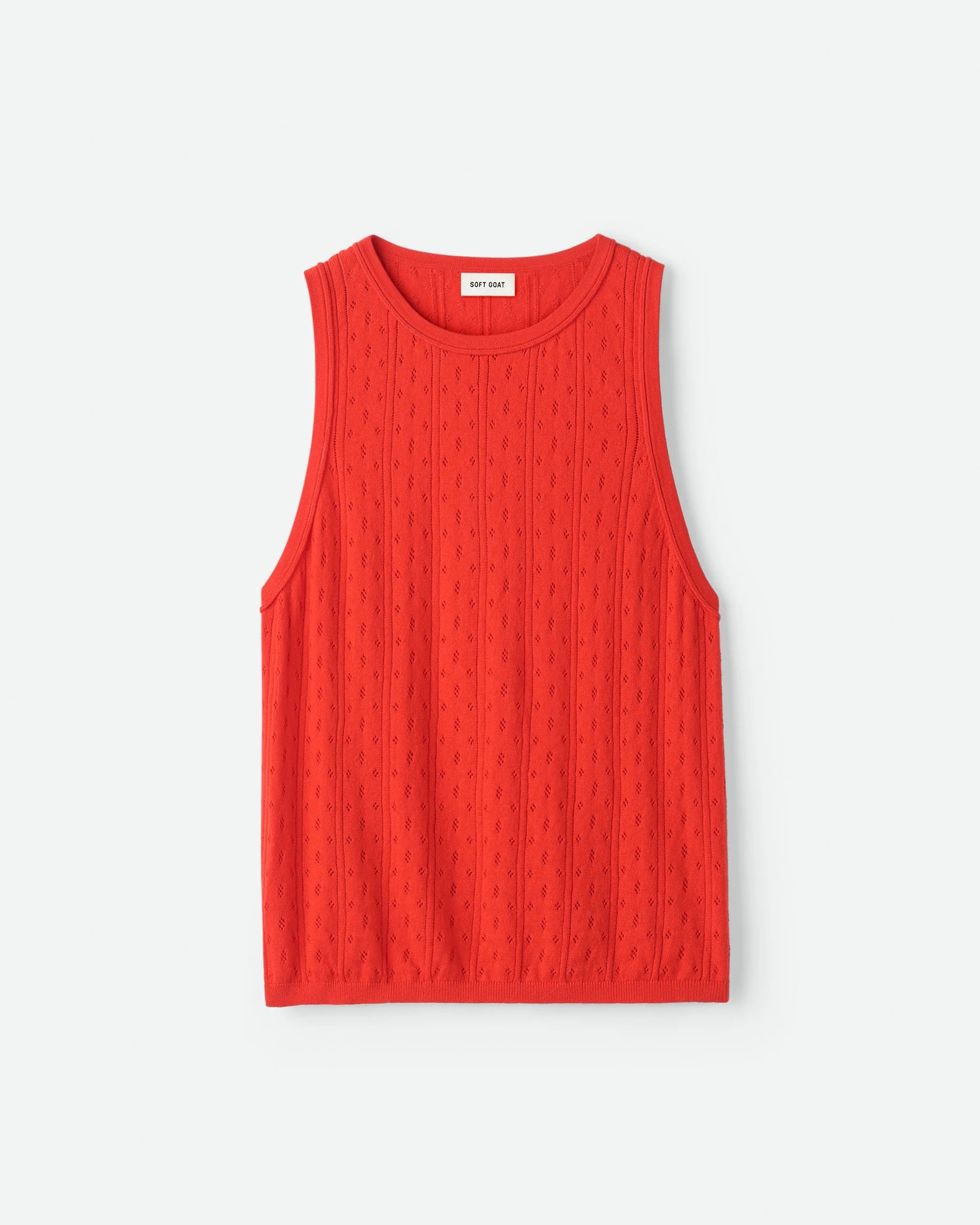 Pointelle Singlet - Tomato