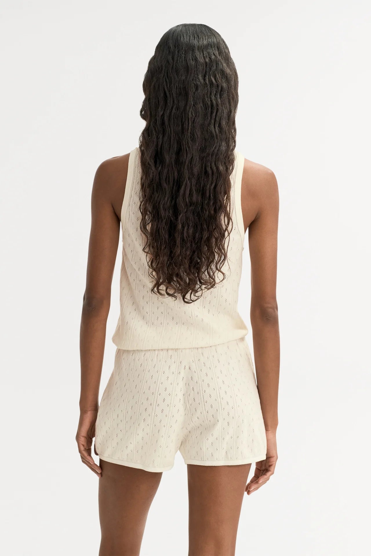 Pointelle Singlet - Feather White