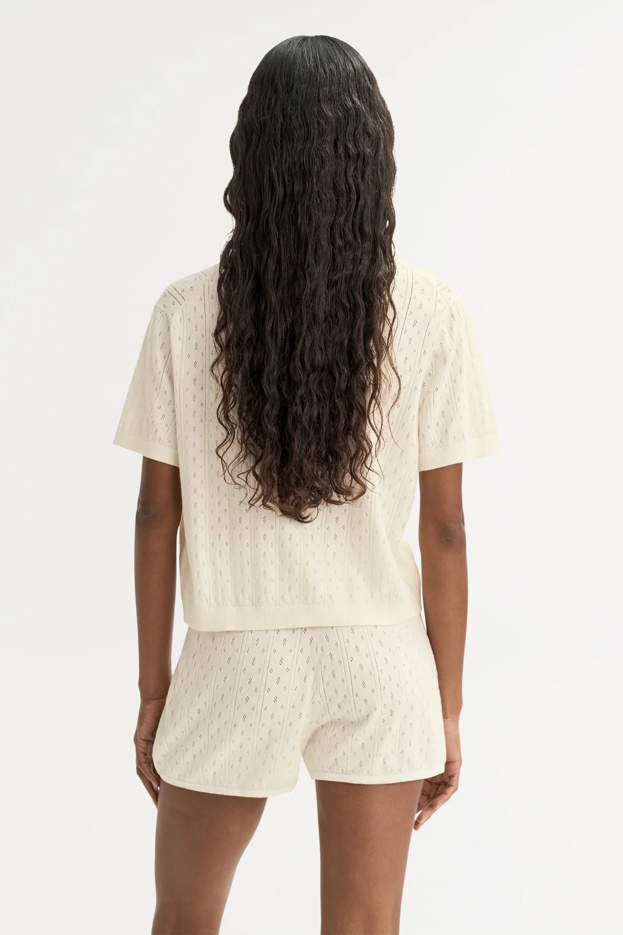 Pointelle Pique - Feather White