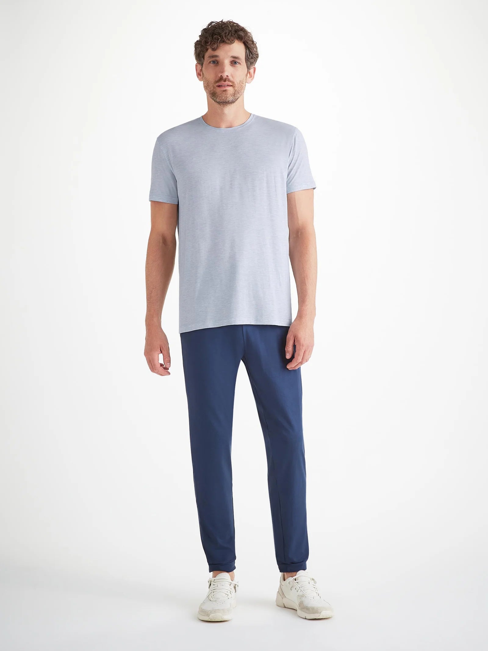Ethan Micro Modal Stretch T-Shirt - Light Blue Marl