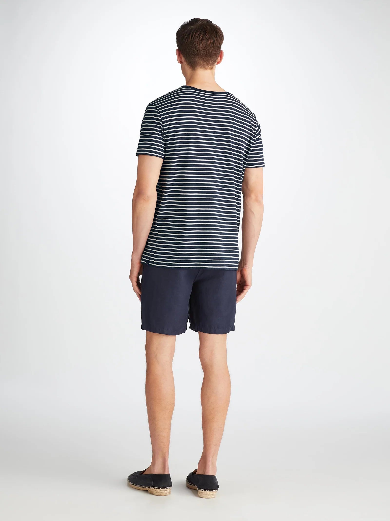 Ryder Pima Cotton T-Shirt - Navy/White