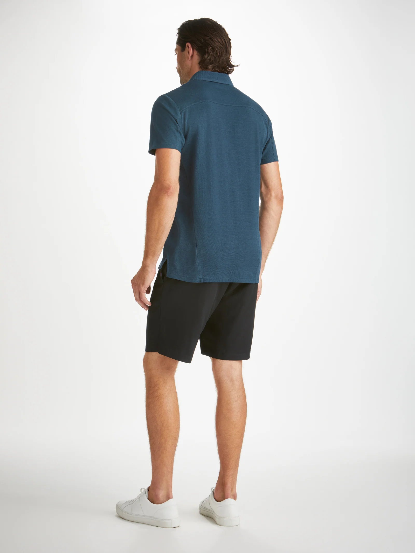 Ramsay Pique Cotton Lyocell Polo - Denim