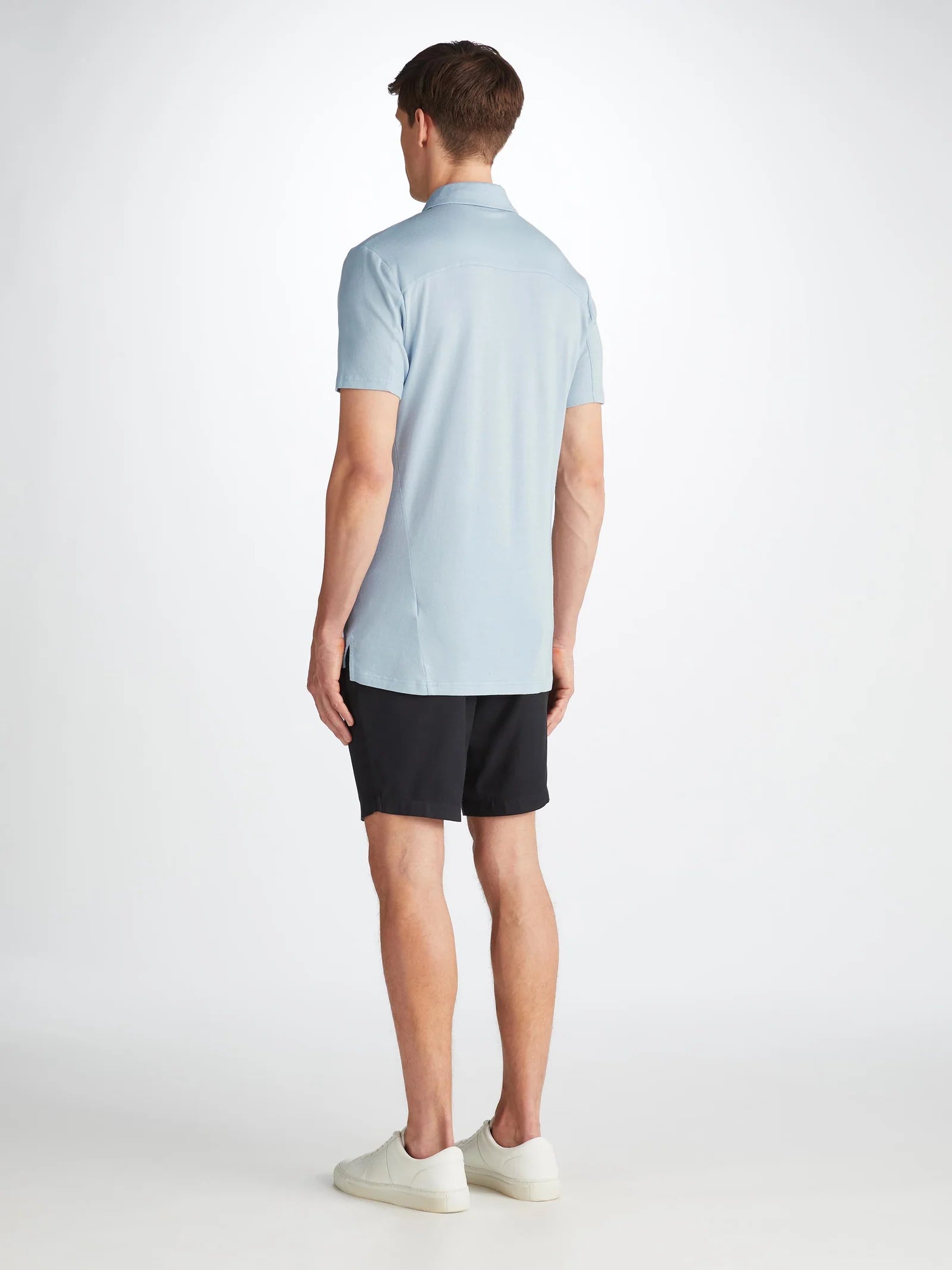 Ramsay Pique Cotton Lyocell Polo - Sky