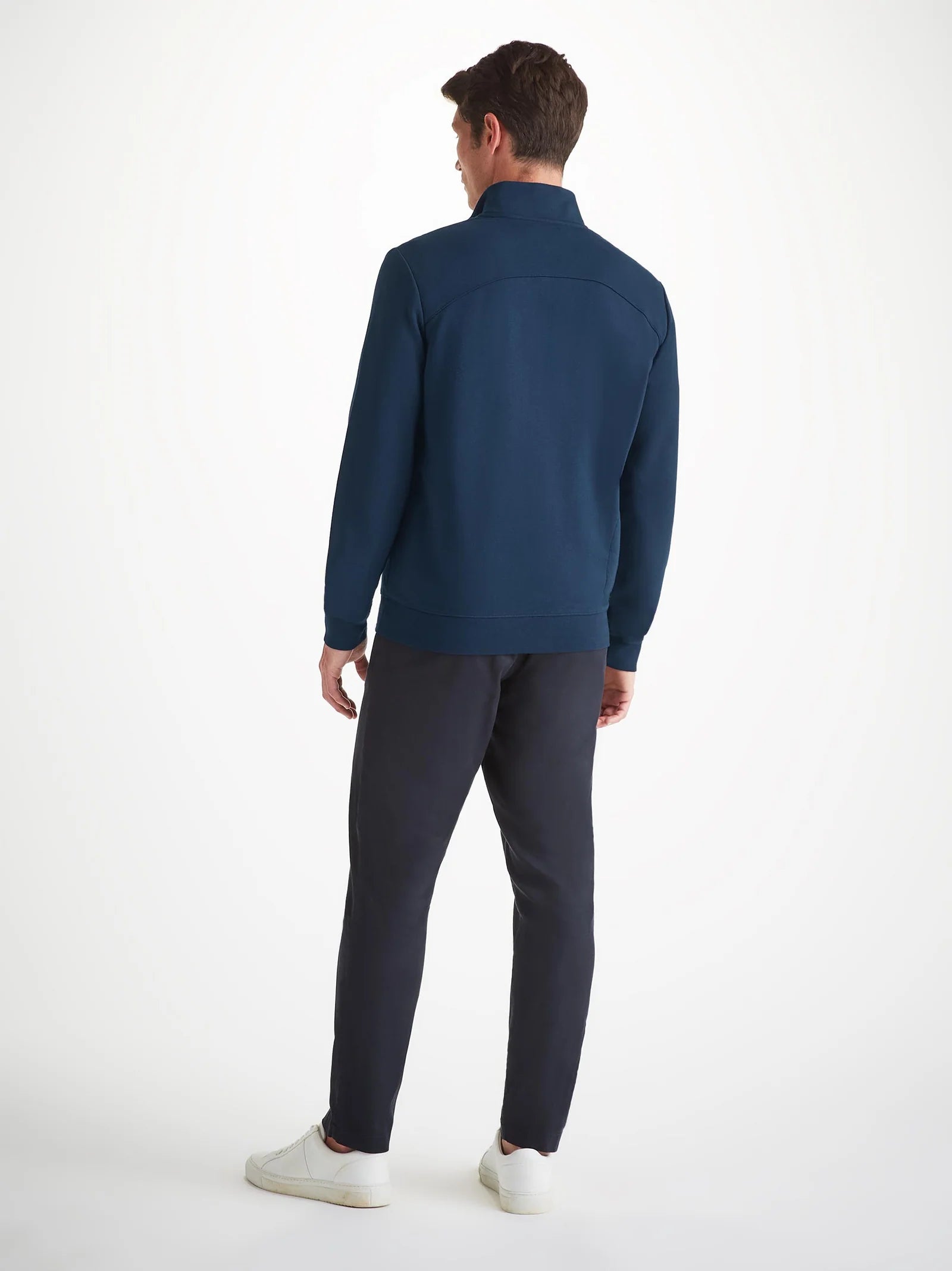 Quinn Cotton Modal Half Zip Sweatshirt - Navy