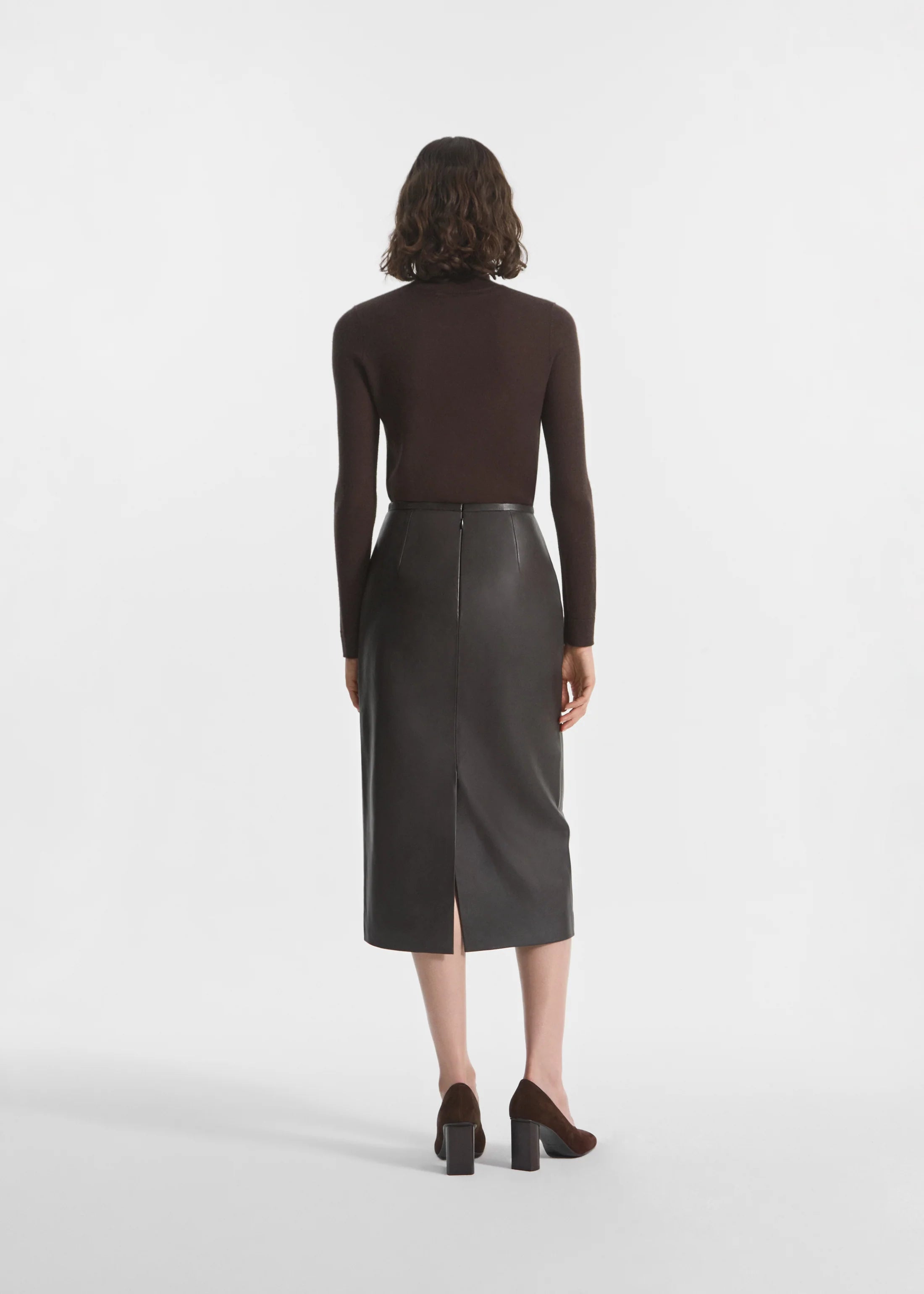 Midi Pencil Skirt - Chocolate