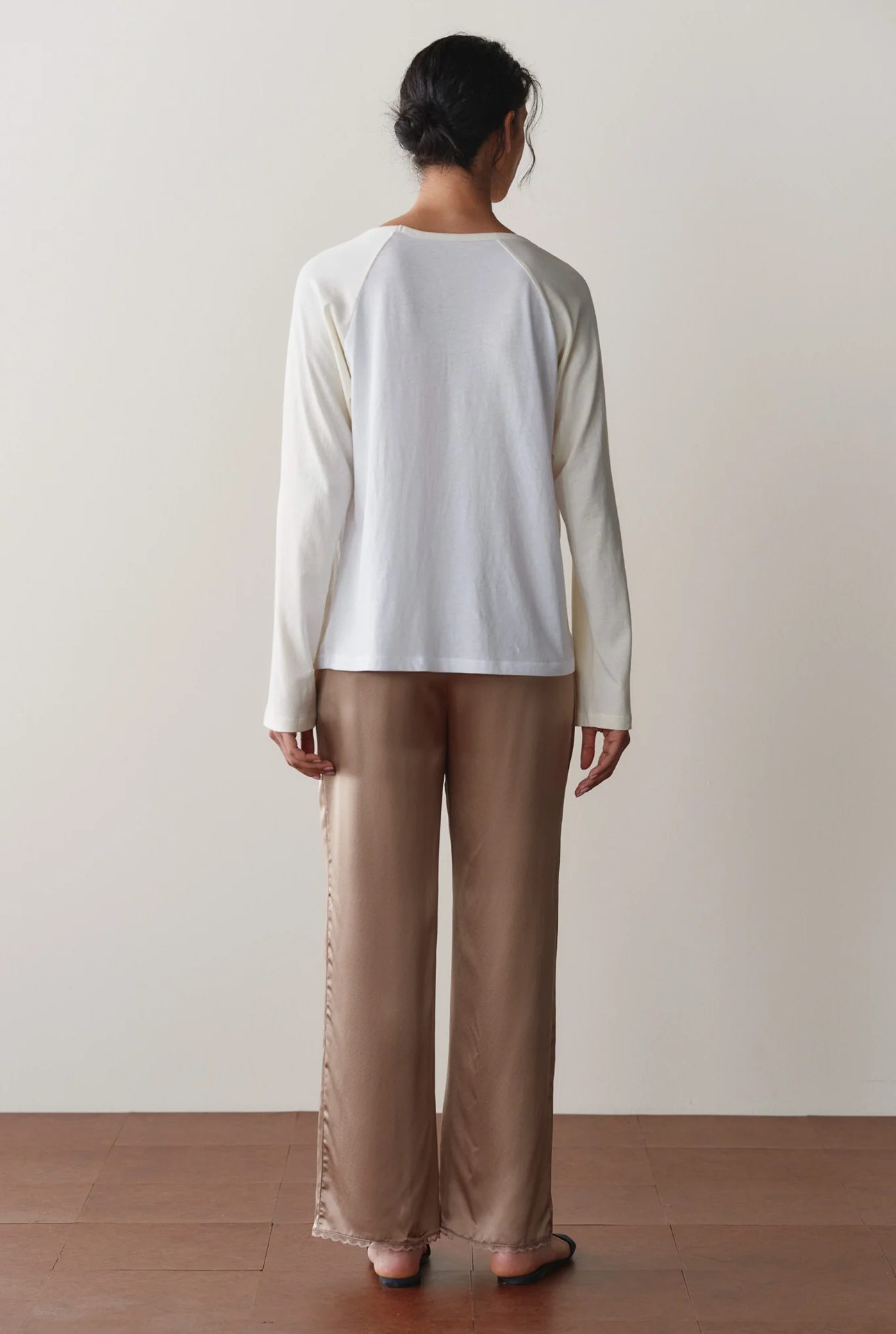 The Silk Lace Simple Pant - Shitake