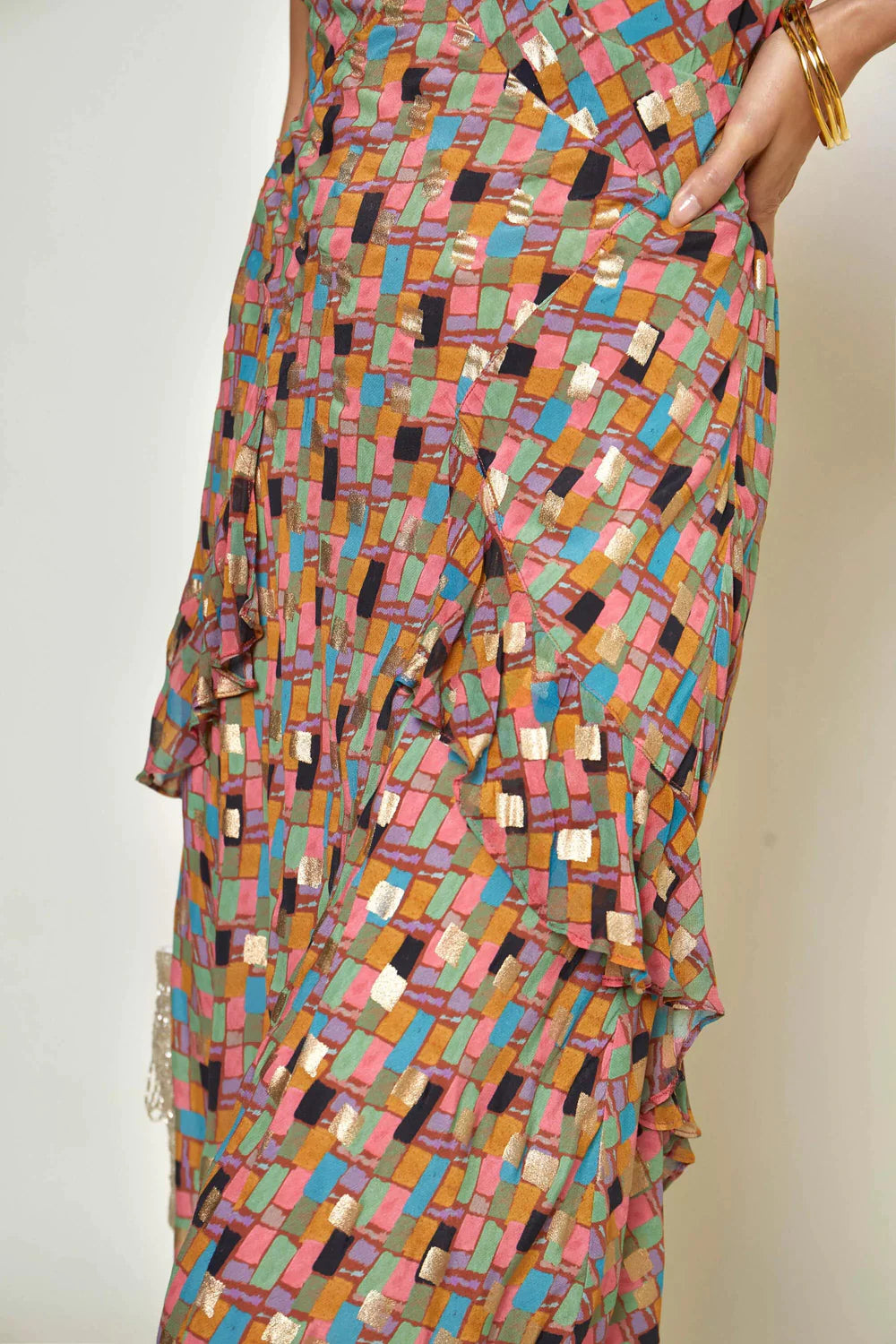 Evie Dress - Klimt Stamp Foil Dahlia