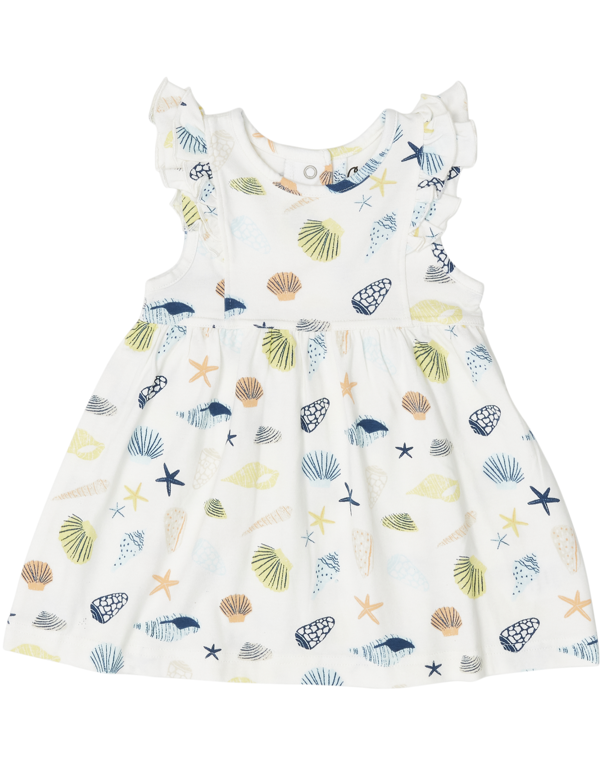 Cotton Modal Dress - Seashells on Cream