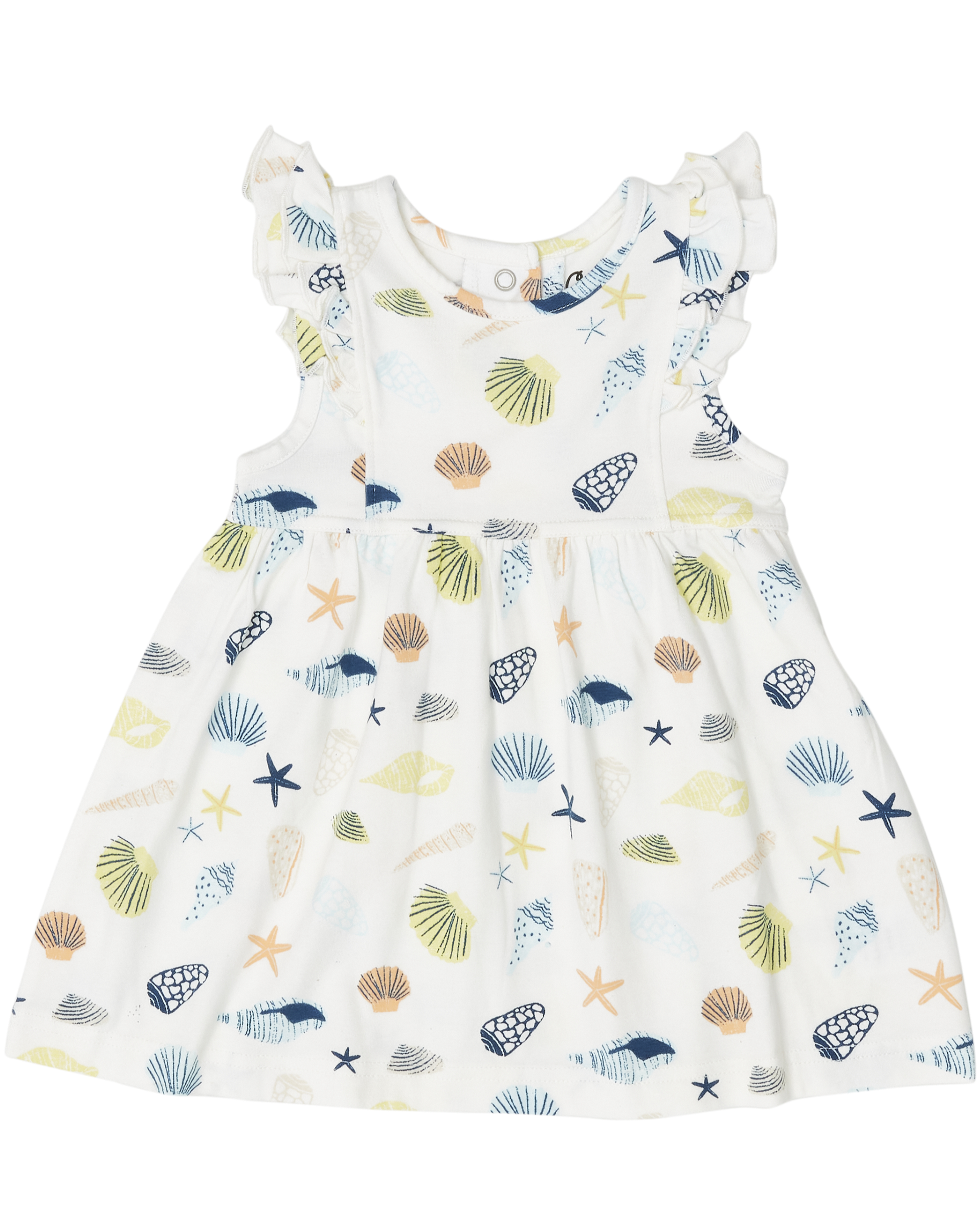 Cotton Modal Dress - Seashells On Cream