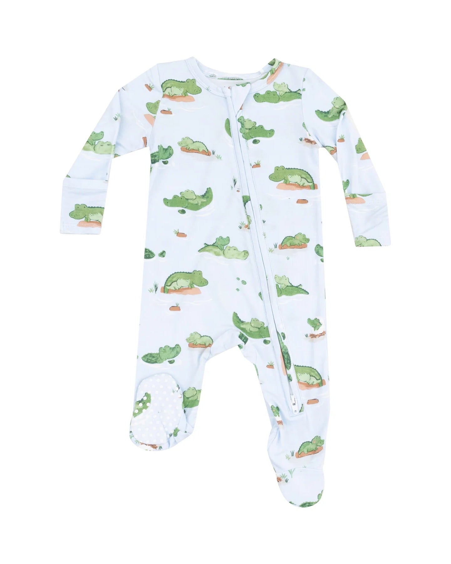 2 Way Zipper Footie - Alligator Blue