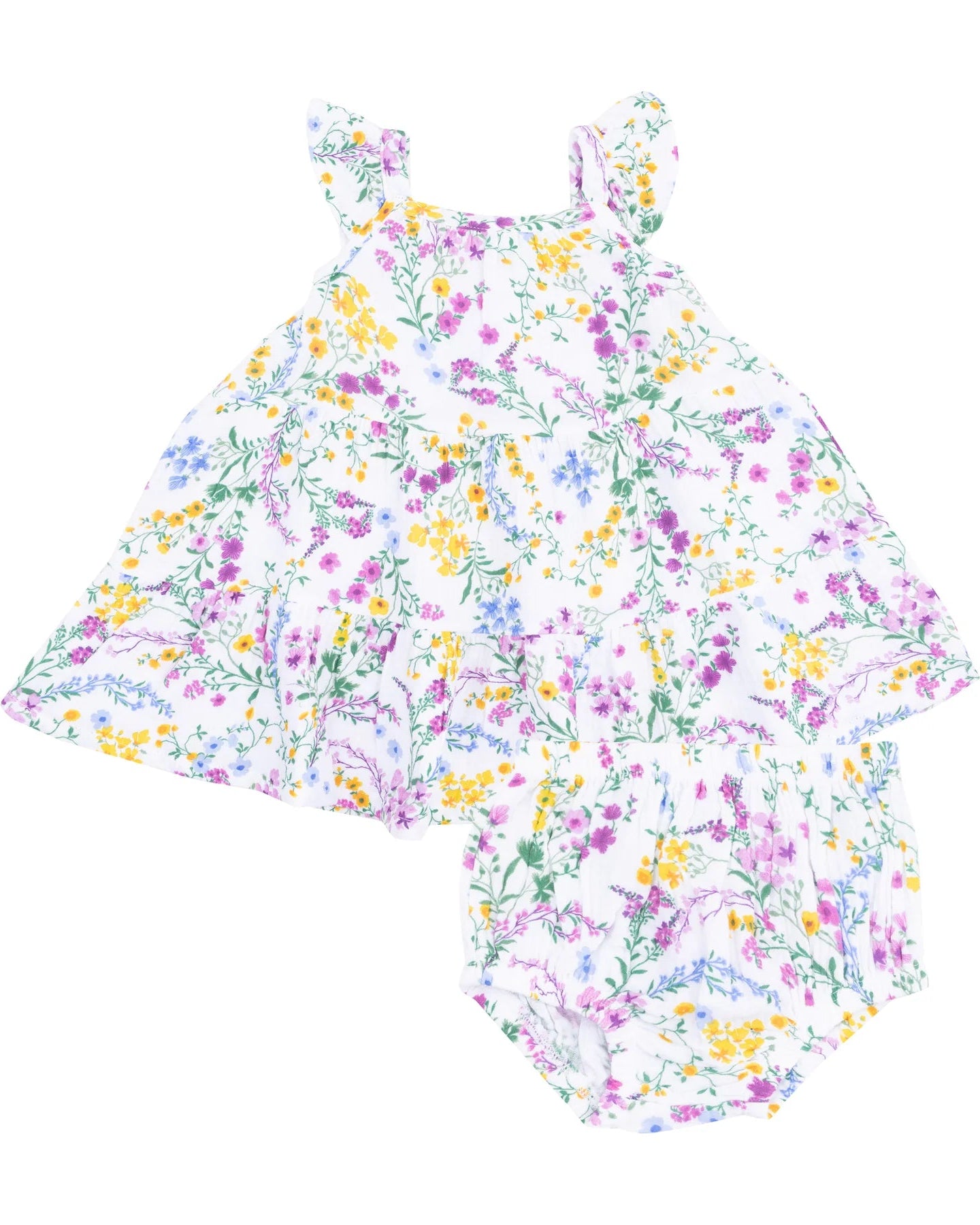 Floral Twirly Sundress & Diaper Cover - Cottage Climbing