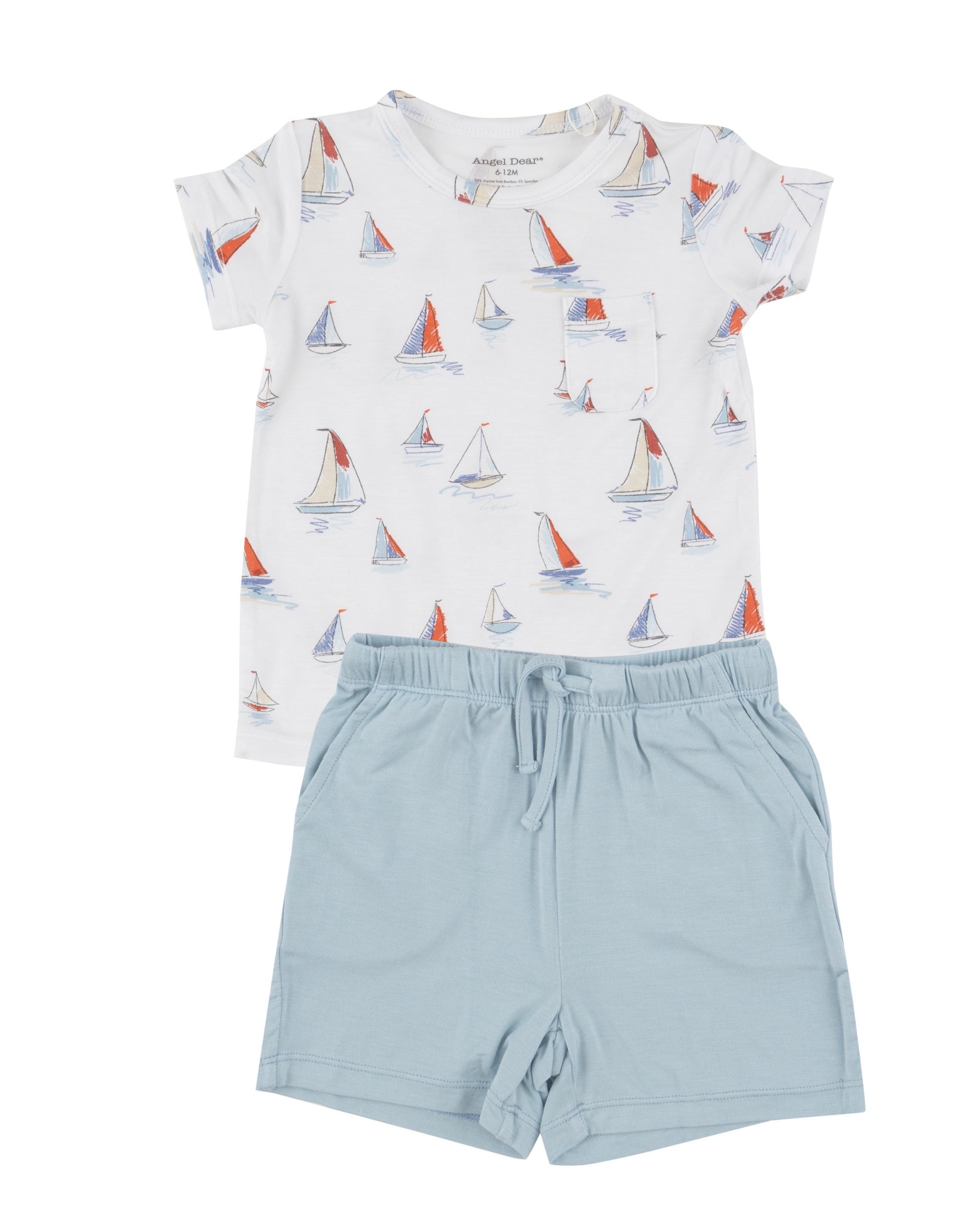 Crew Neck Tee & Short Set - Sketchy Sailboats