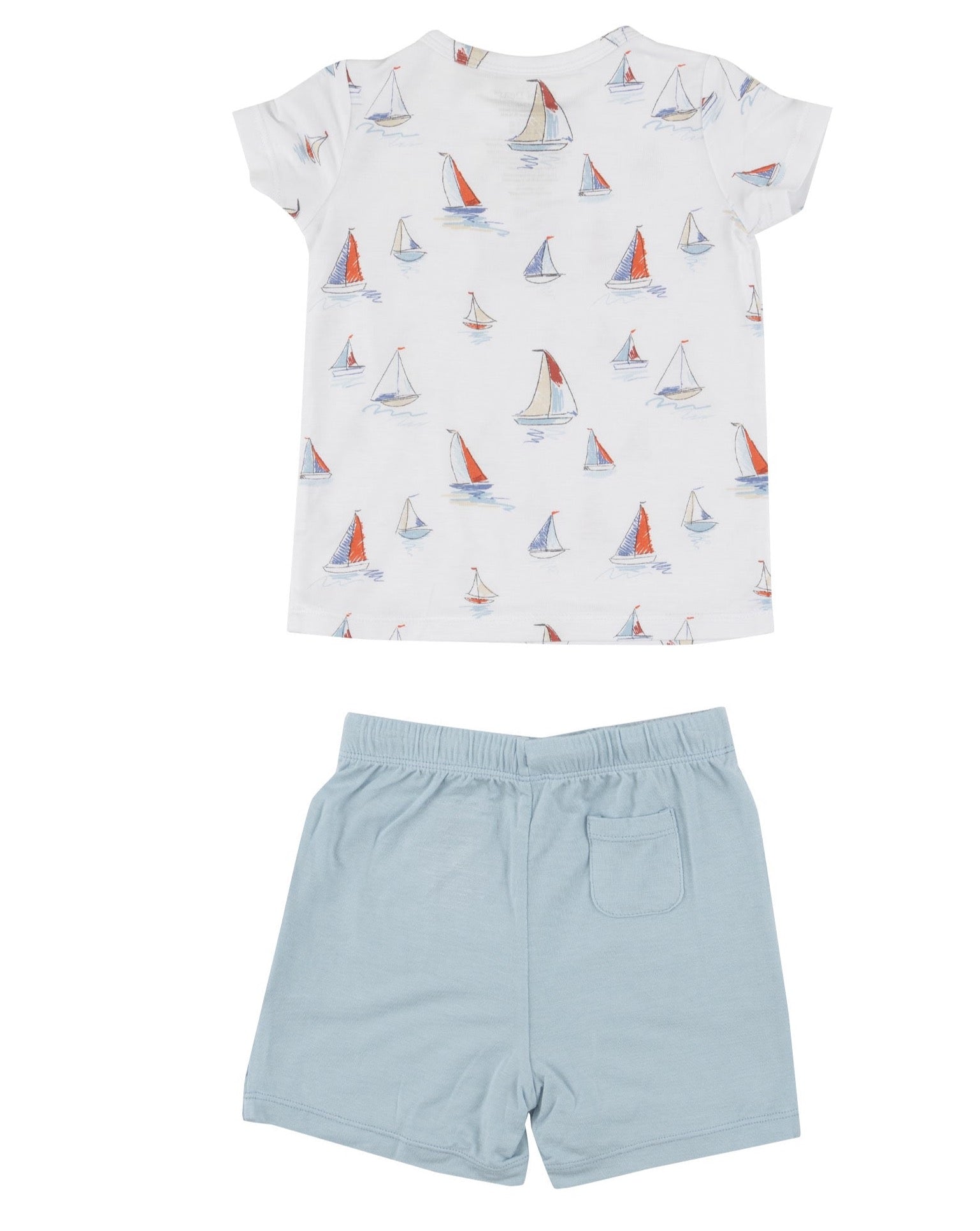 Crew Neck Tee & Short Set - Sketchy Sailboats